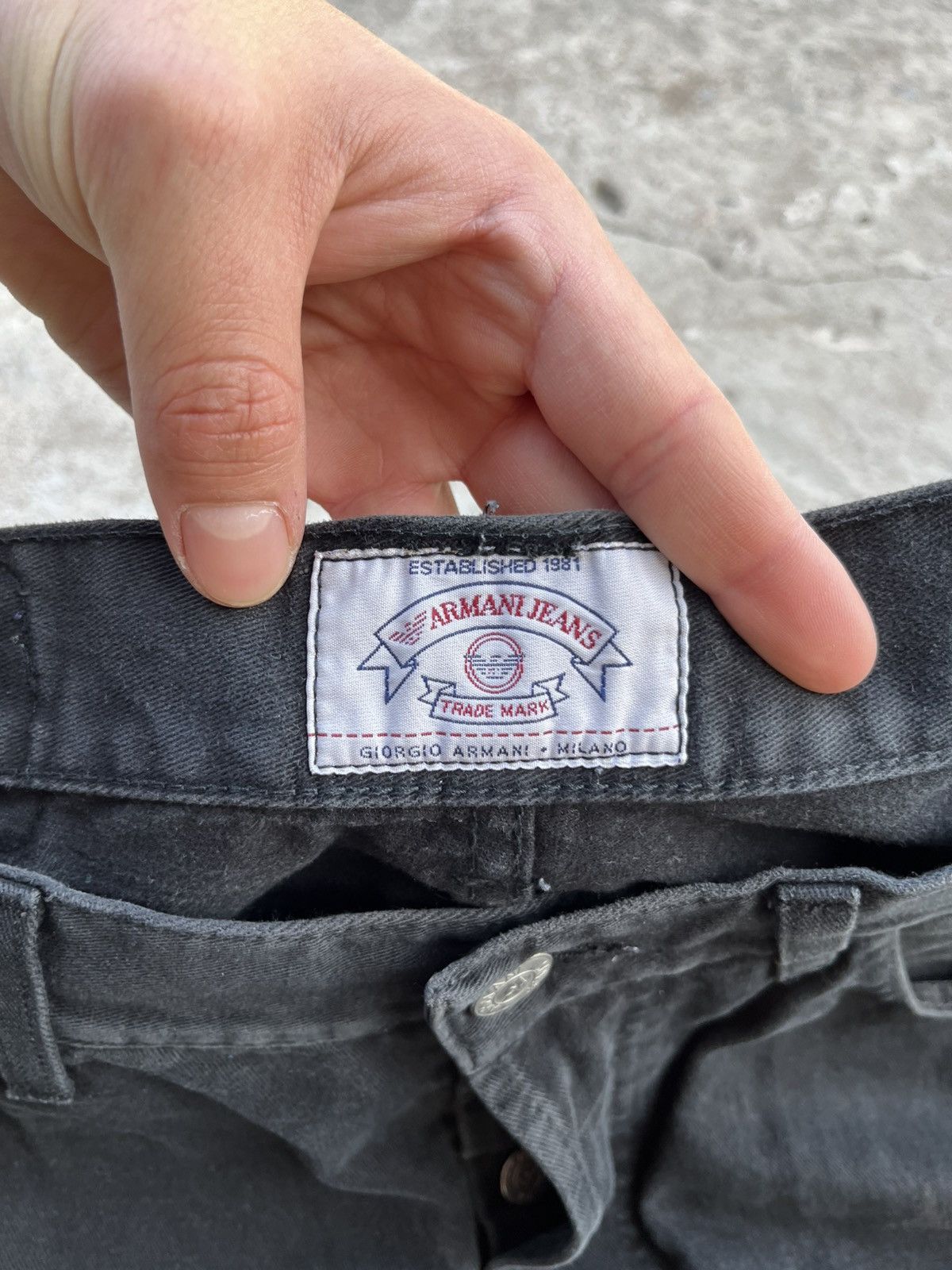 Armani 90s Giorgio Armani Vintage Big Logo Washed Jeans Denim Y2K Size US 30 / EU 46 - 7 Thumbnail