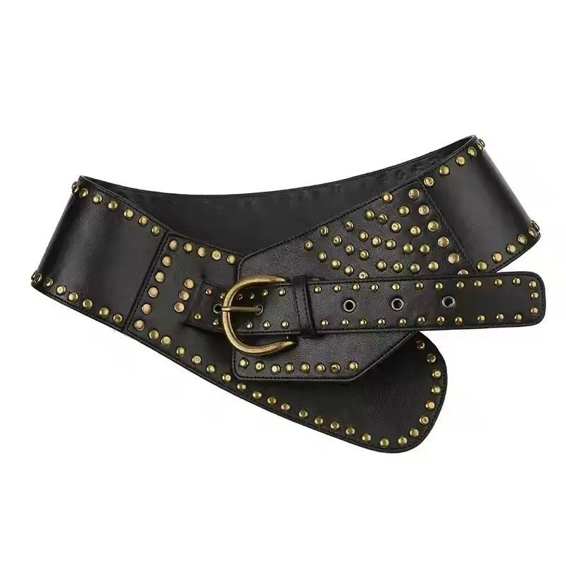 Japanese Brand Y2K Rivet Faux Leather Punk Style Crop Belts Size ONE SIZE - 5 Thumbnail
