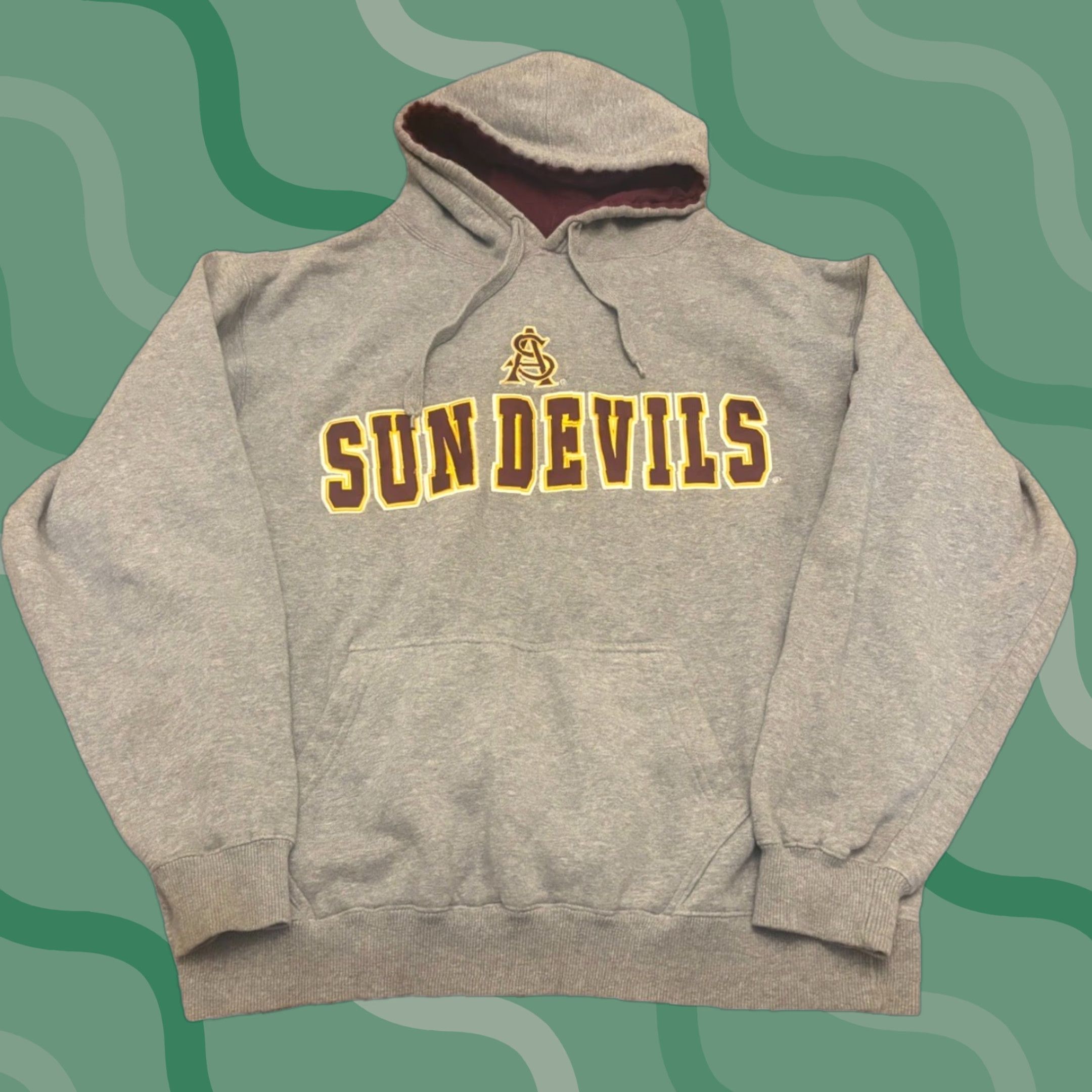Vintage VINTAGE Arizona State University Sun Devils Hoodie XL Unisex Adults Gray Pullover Old Varsity Brand Size US XL / EU 56 / 4 - 1 Thumbnail
