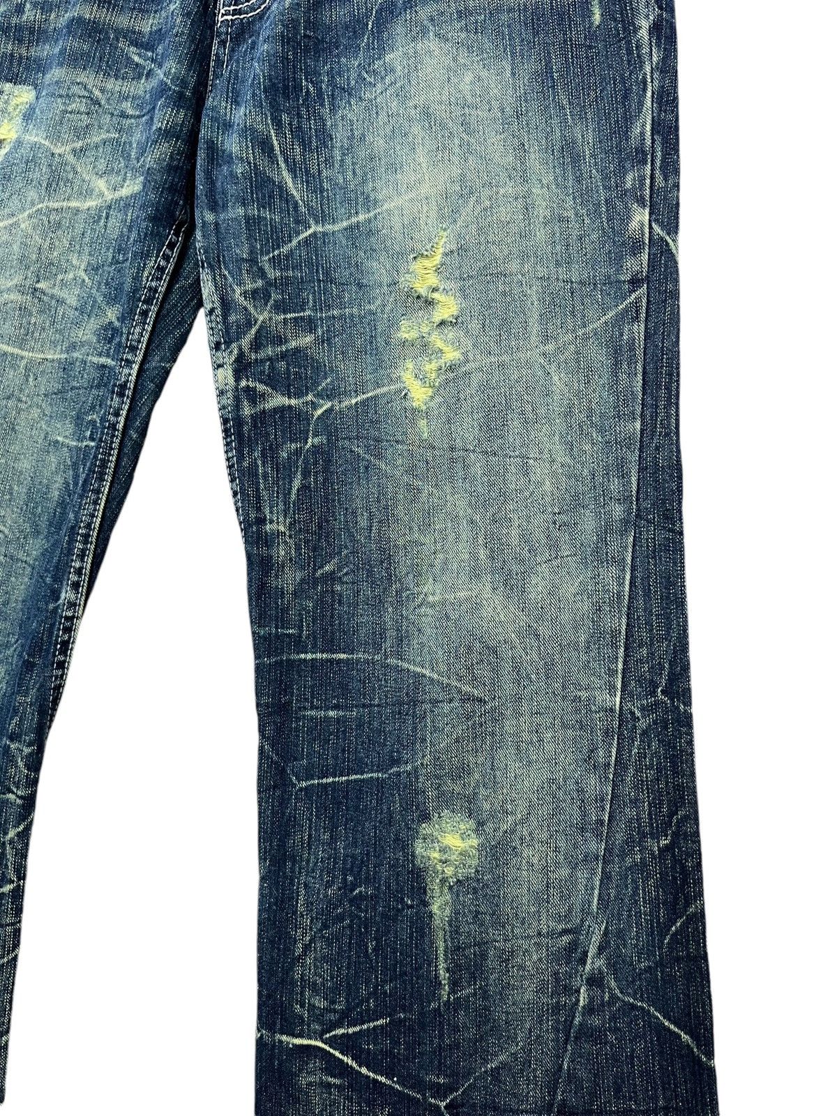 Japanese Brand 🔥NYLAUS Embroidery Winged Studded Long Flap Mudwash FLARE Size US 31 - 9 Thumbnail