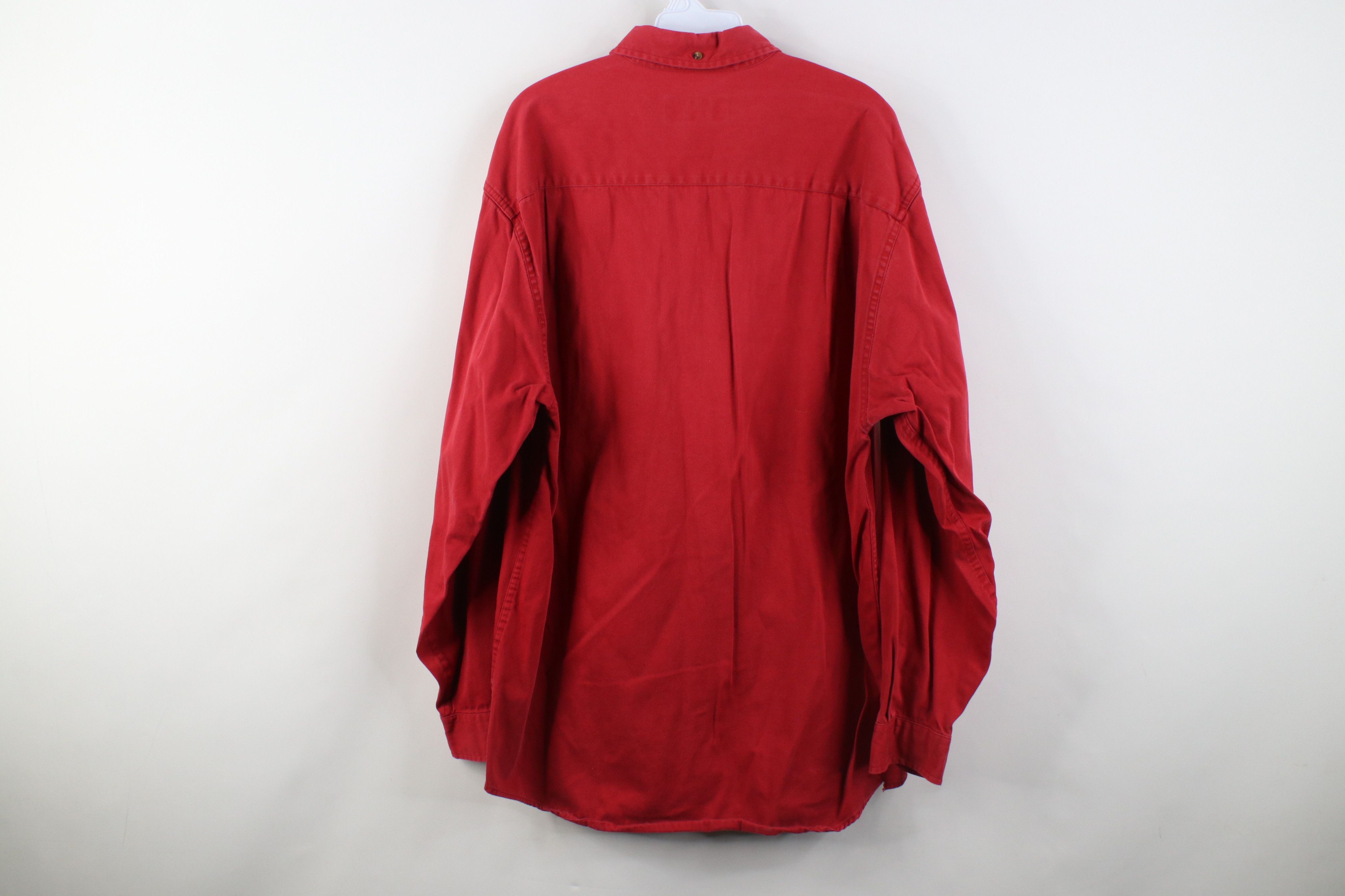 Eddie Bauer Vintage 90s Eddie Bauer Twill Denim Button Down Shirt Red Size US M / EU 48-50 / 2 - 12 Thumbnail