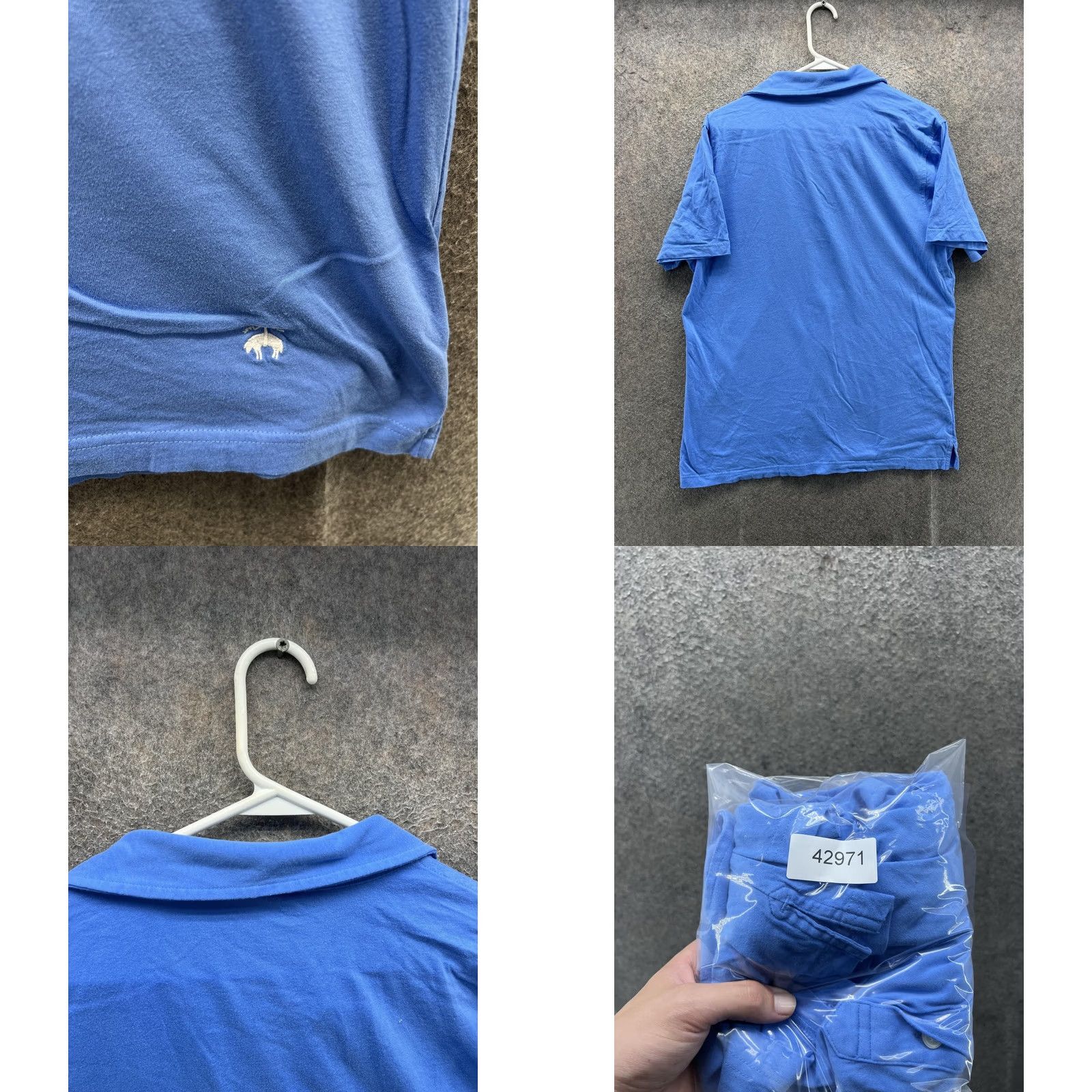 Brooks Brothers Brooks Brothers 1818 Polo Shirt Mens Large Blue Solid Pocket Cotton Casual Logo Shirt Size US L / EU 52-54 / 3 - 8 Thumbnail