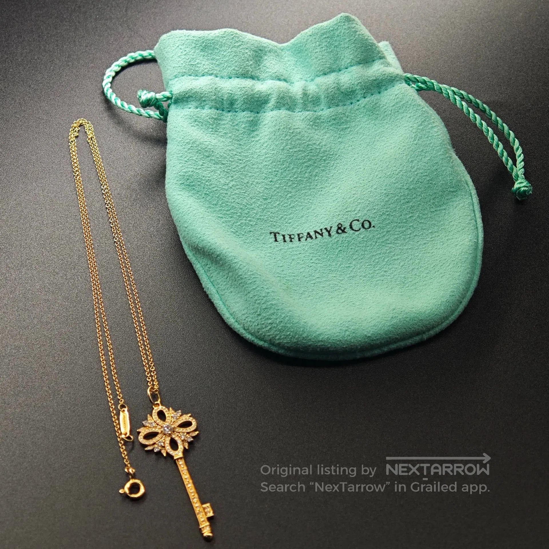 Tiffany & Co. Tiffany Victoria 18K Rose Gold Diamond Key Necklace. Size ONE SIZE - 5 Thumbnail