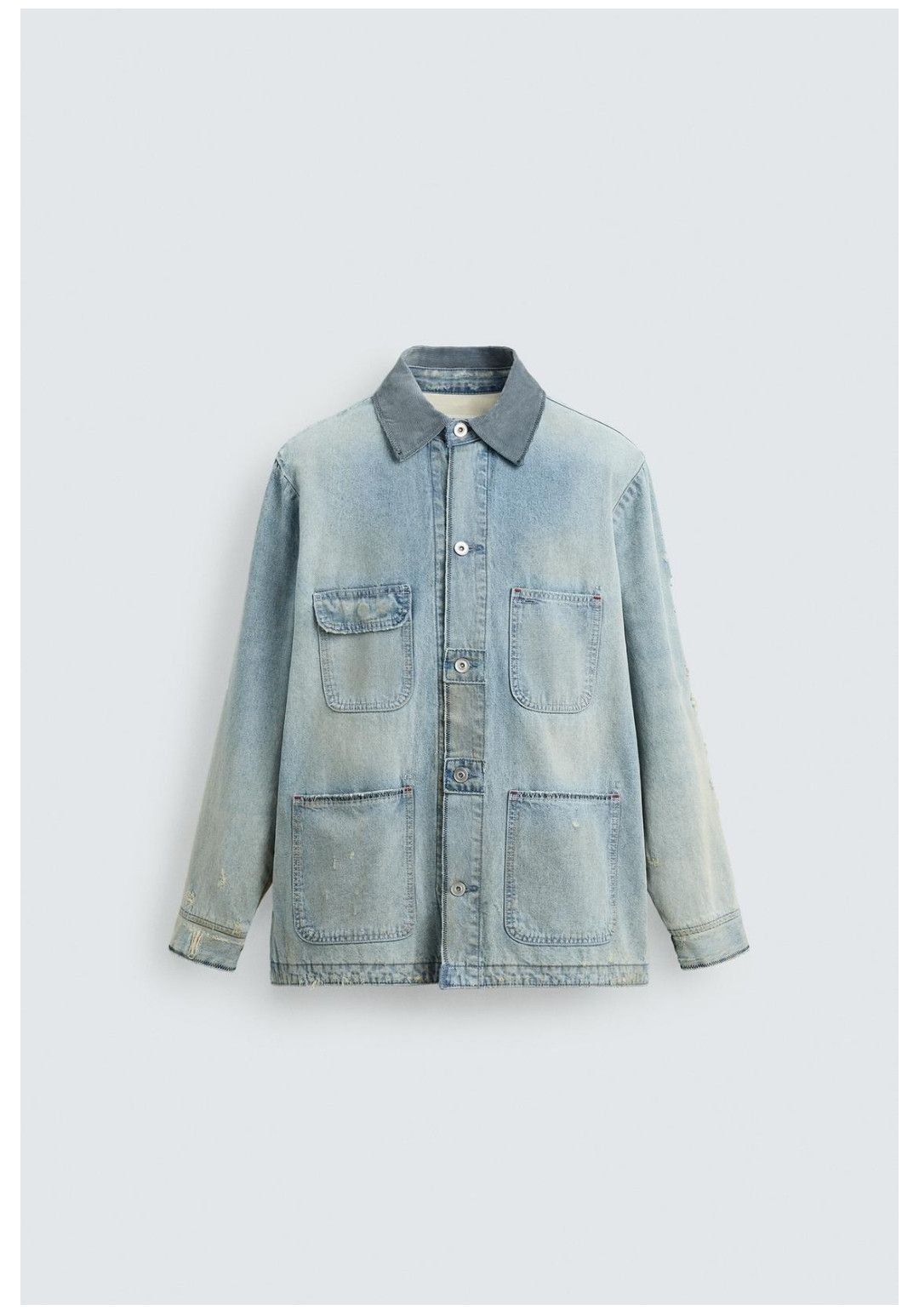 Zara Zara relaxed overshirt curduroy lapel collar size L Size US L / EU 52-54 / 3 - 1 Thumbnail