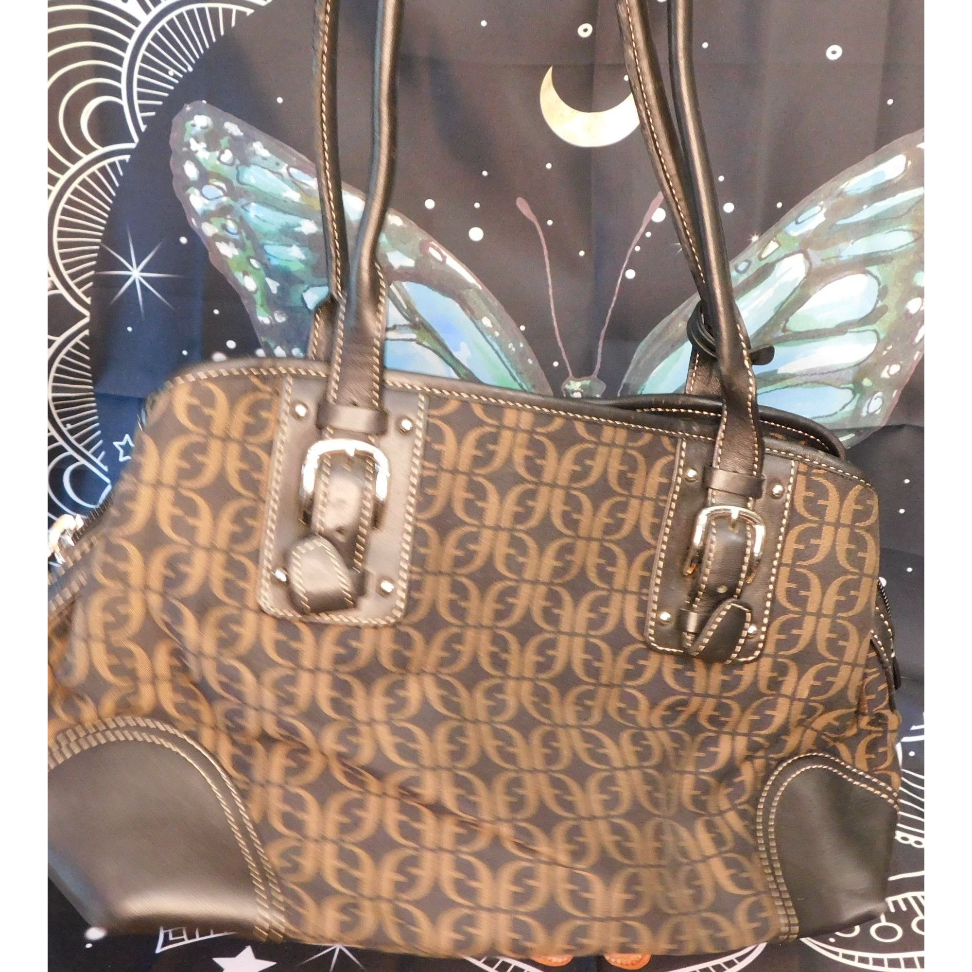 Fossil Fossil Black And Brown Monogram Shoulder Bag Size ONE SIZE - 4 Thumbnail
