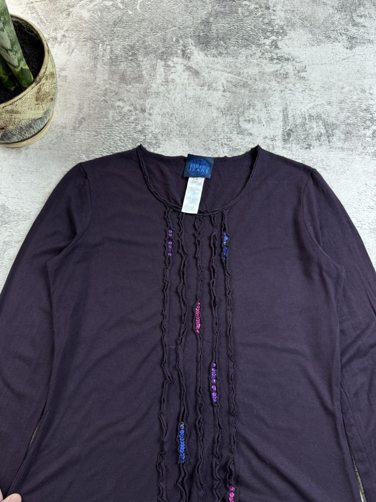 Kenzo Kenzo Jeans Women’s L Size Viscose Slim Y2K Longsleeve Jersey T Shirt Tunic Top Size L / US 10 / IT 46 - 8 Thumbnail