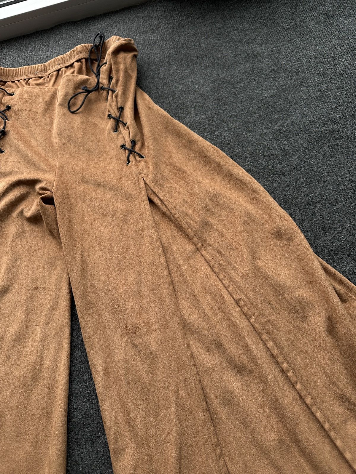 Other 🚨 ULTRA BAGGY WOMEN BROWN SOFT PANTS RARE Size 30" / US 8 / IT 44 - 6 Thumbnail