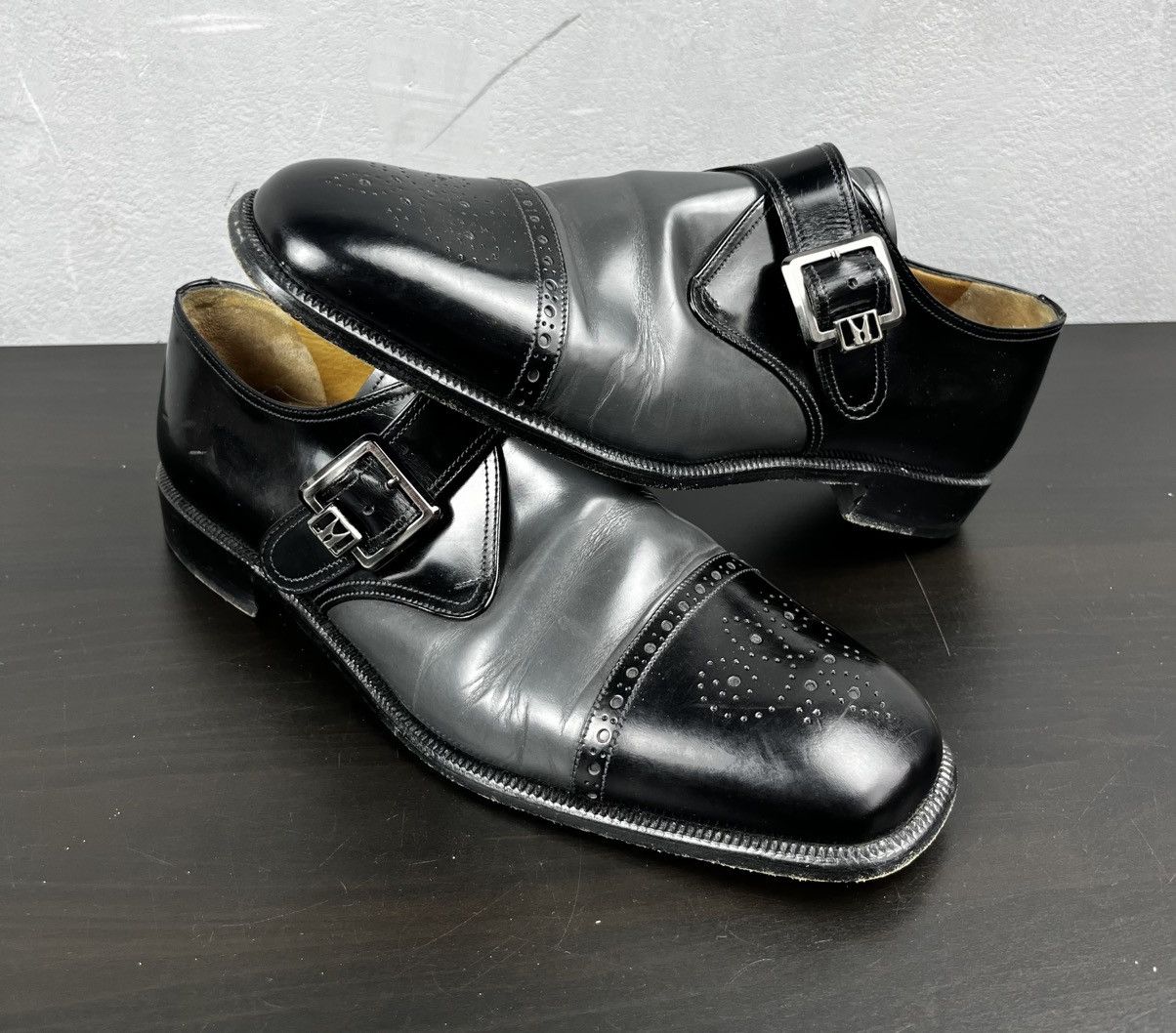 Moreschi Moreschi Made in Italy Men's Buckle Strap Black Shoes Size US 10 / EU 43 - 1 Thumbnail