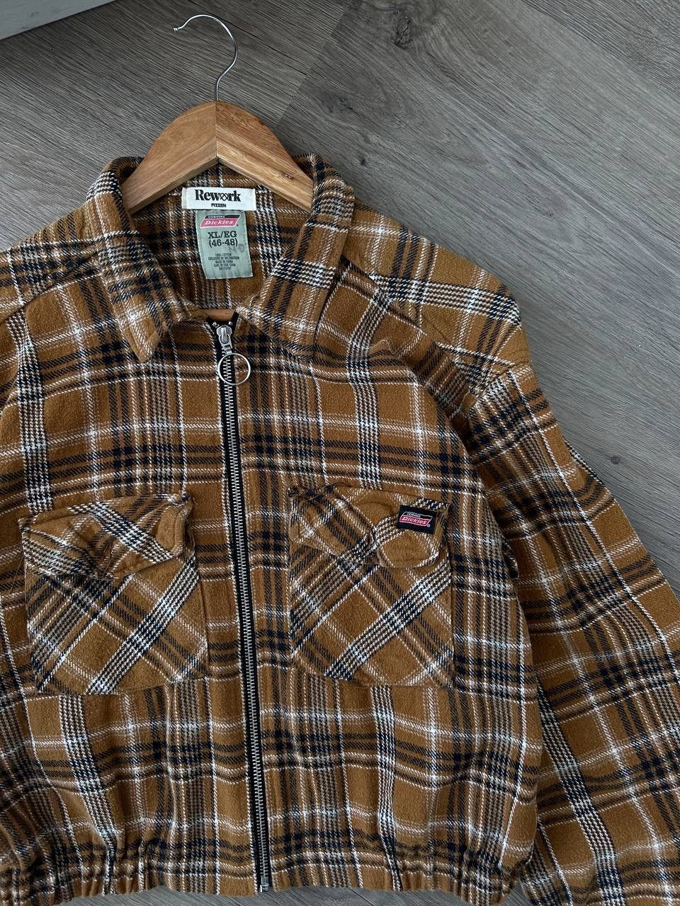 Dickies × Vintage Vintage Dickies Brown Pocket Zip Hoodie Size US L / EU 52-54 / 3 - 5 Thumbnail