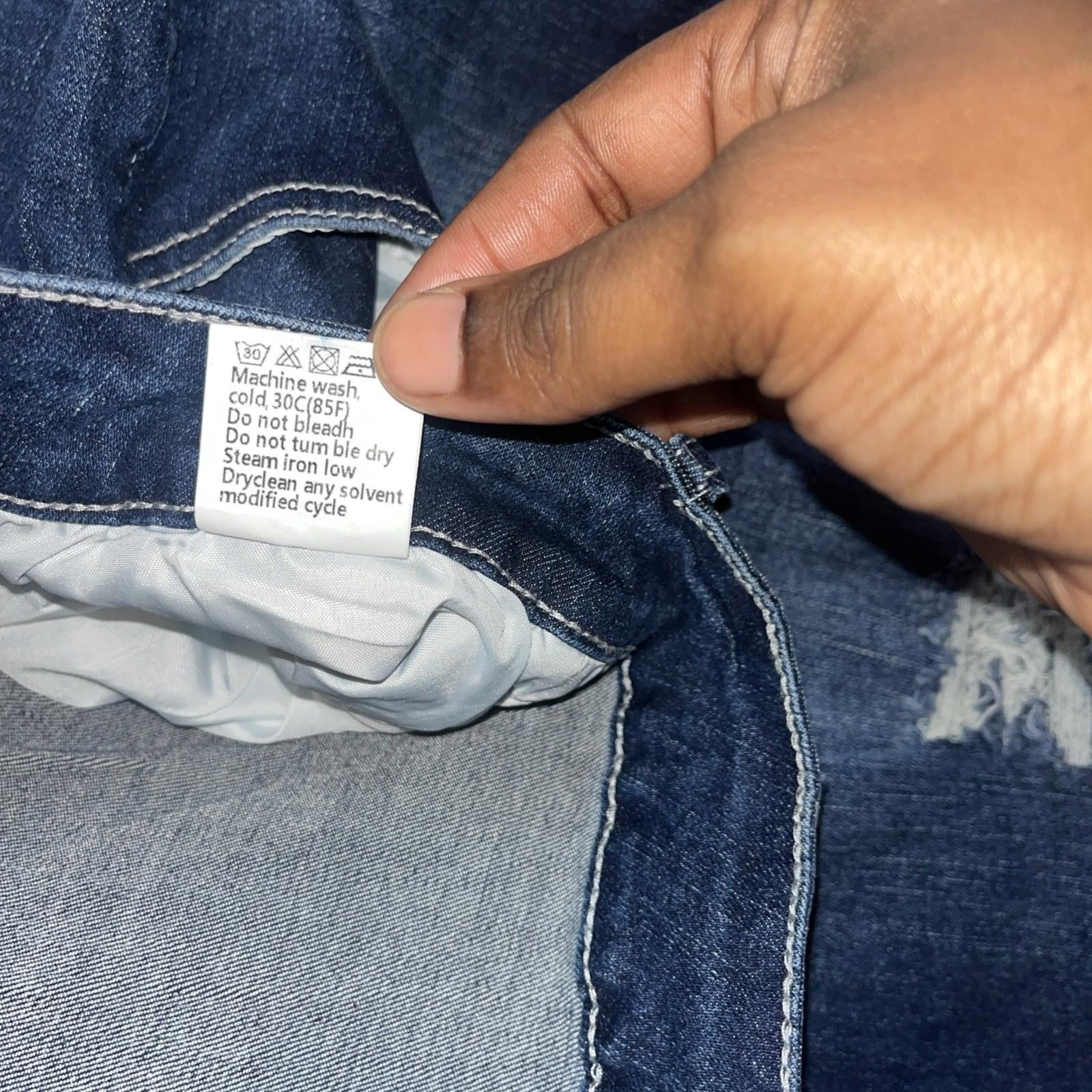 Jean Jeans Blue Distressed Jeans Size 5XL NWOT Size 30" / US 8 / IT 44 - 3 Thumbnail