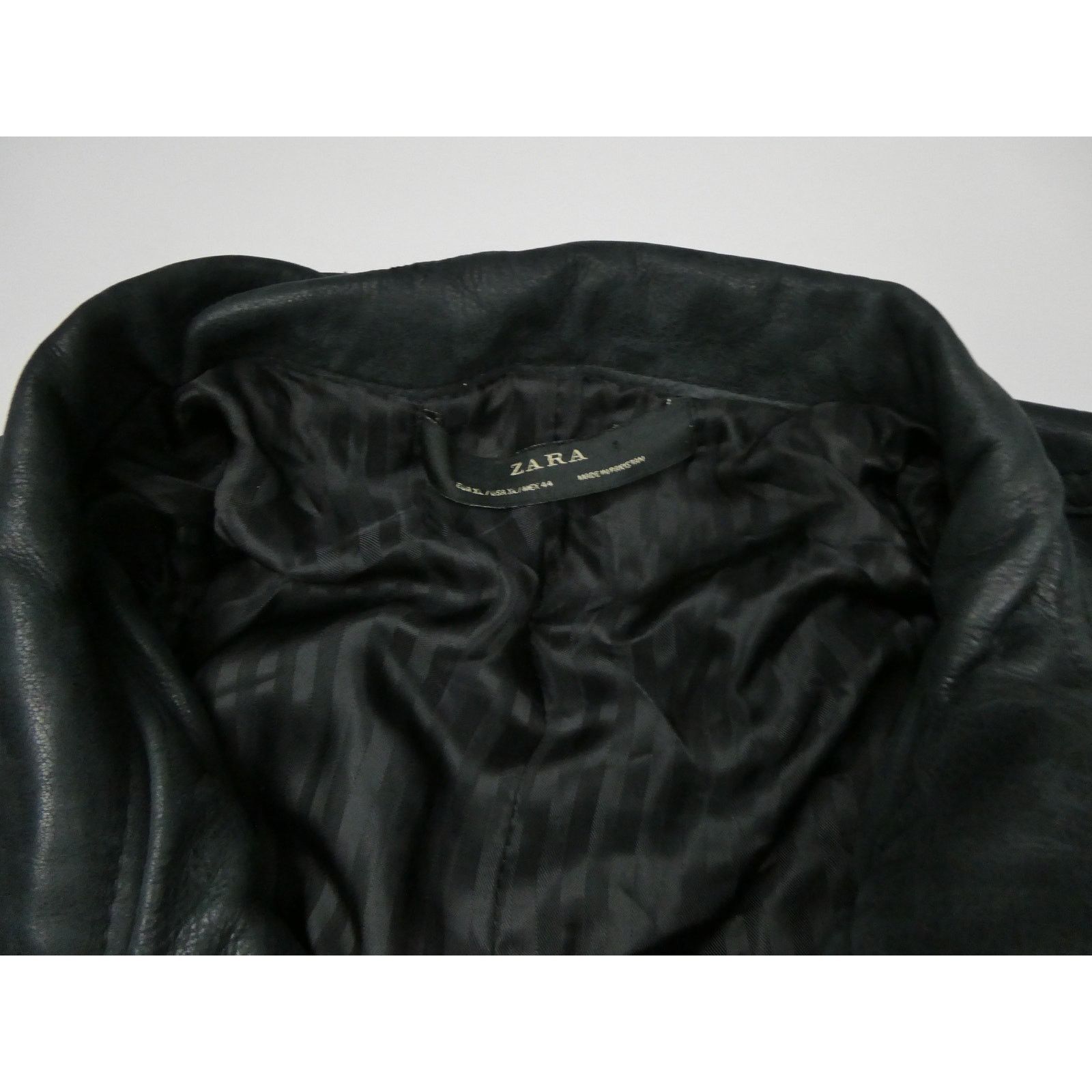 Zara NEW women's Zara 100% leather moto jacket, black, XL Size XL / US 12-14 / IT 48-50 - 3 Thumbnail