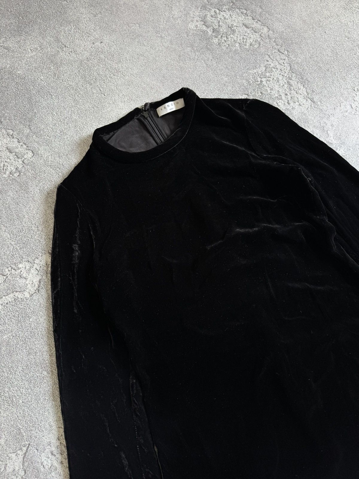 Sandro Sandro 2size velour black lace dress 👗 long sleeve Size XS / US 0-2 / IT 36-38 - 6 Thumbnail