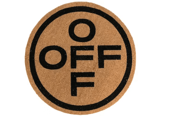 image of Off White New Off-White Off Doormat Beige Black, Men's