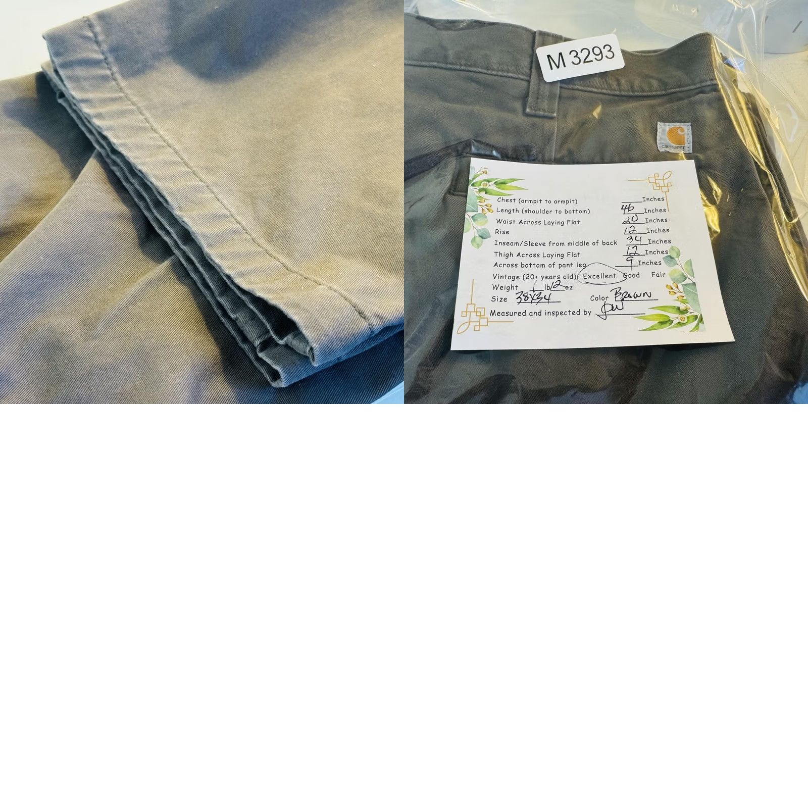 Carhartt Carhartt Mens Pants 38x34 Brown Relaxed Straight Cotton Zip Fly Workwear Utility Jeans Mens Size US 38 / EU 54 - 8 Thumbnail