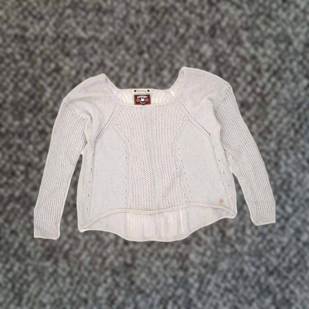 Superdry SUPERDRY Womens Jumper Sweater UK 16 Large Grey Acrylic Boat Neck AG08 Size L / US 10 / IT 46 - 1 Thumbnail