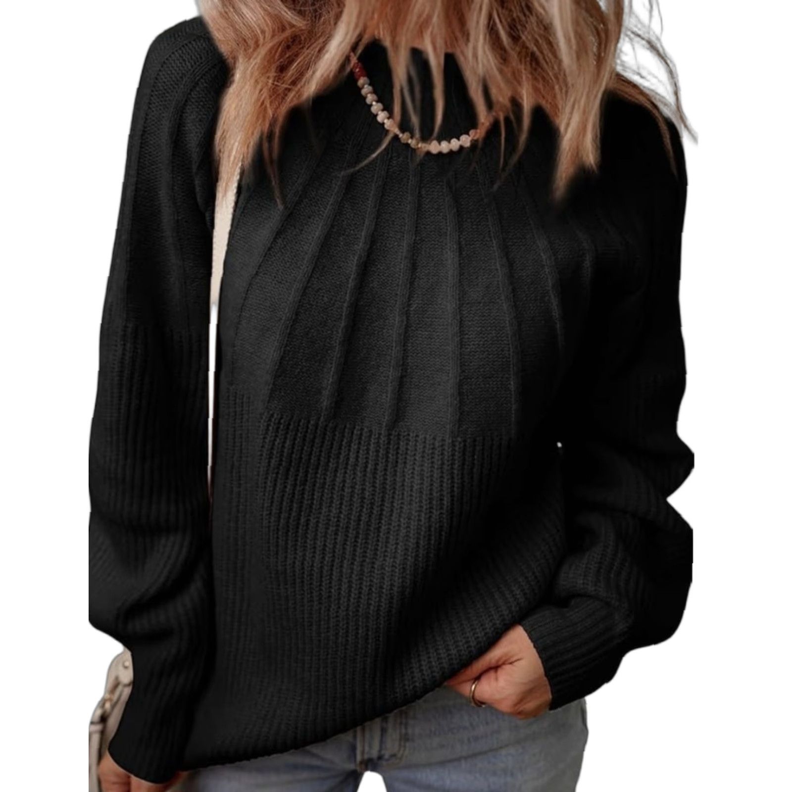 Vintage DOKOTOO Women's Medium Turtleneck Oversized Pullover Knit Sweater Mock Neck Shirt Size M / US 6-8 / IT 42-44 - 1 Thumbnail