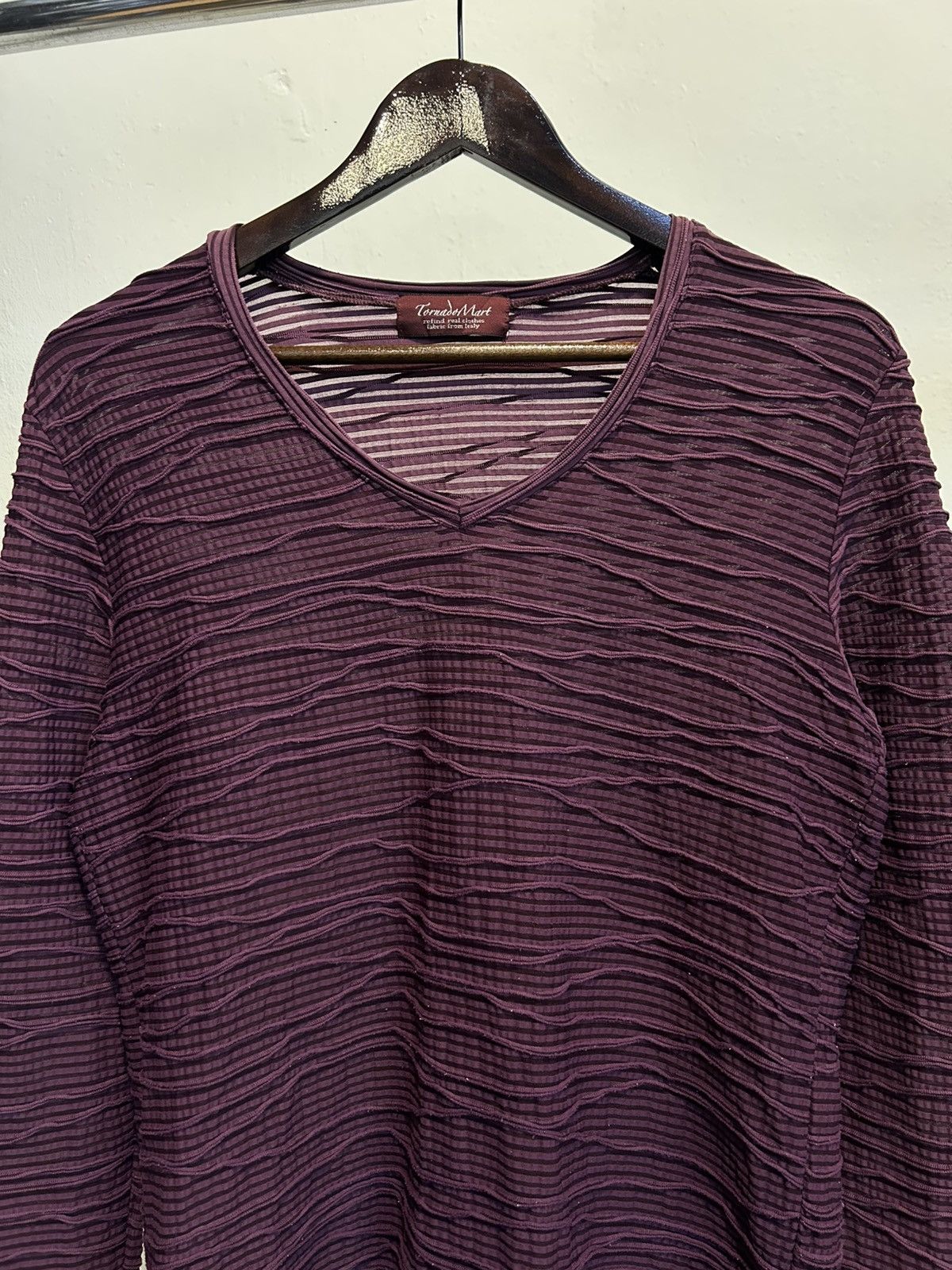 Tornado Mart Tornado Mart Burgundy Long Sleeved Textured Top Size US S / EU 44-46 / 1 - 3 Thumbnail