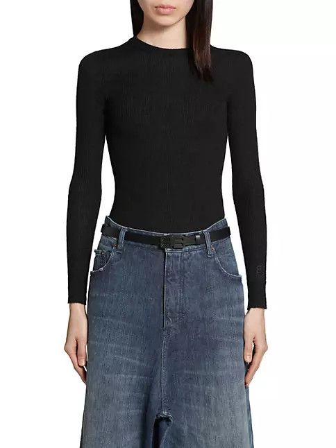 Balenciaga o1mt1gz0125 Size: 75 / BB Hourglass Thin Belt in Black Size ONE SIZE - 2 Thumbnail