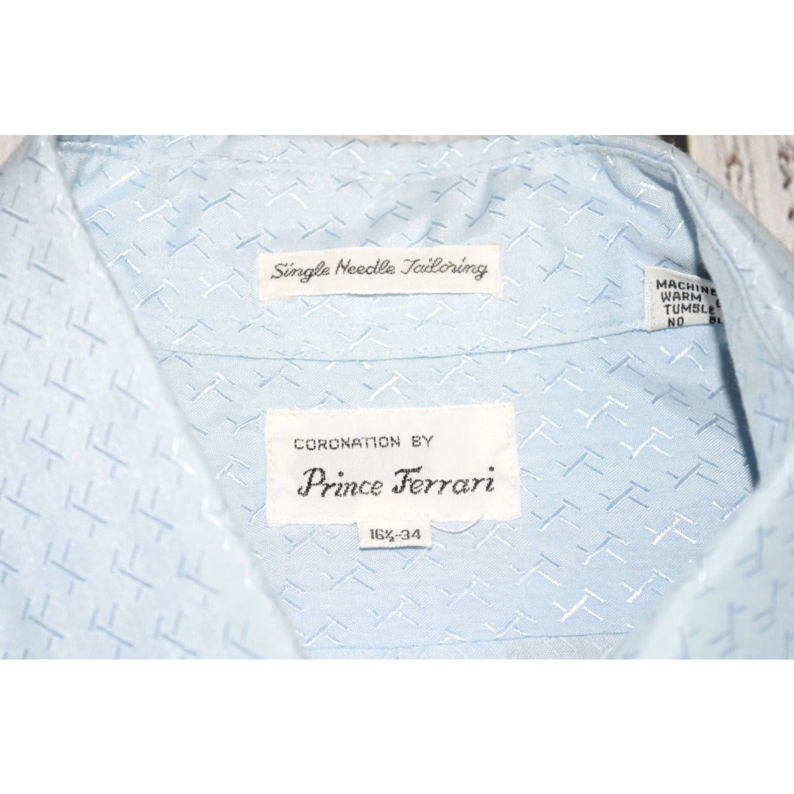 Prince VINTAGE PRINCE FERRARI SHIRT Long Sleeve Button Down 34 16 1/2 Blue Disco Light Women/Mens? Size US L / EU 52-54 / 3 - 5 Thumbnail