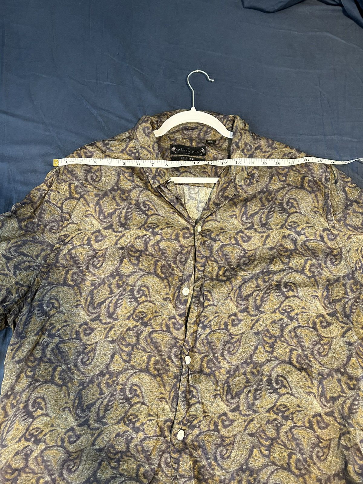 Allsaints Allsaints Green Paisley Button Shirt Size US XXL / EU 58 / 5 - 4 Thumbnail