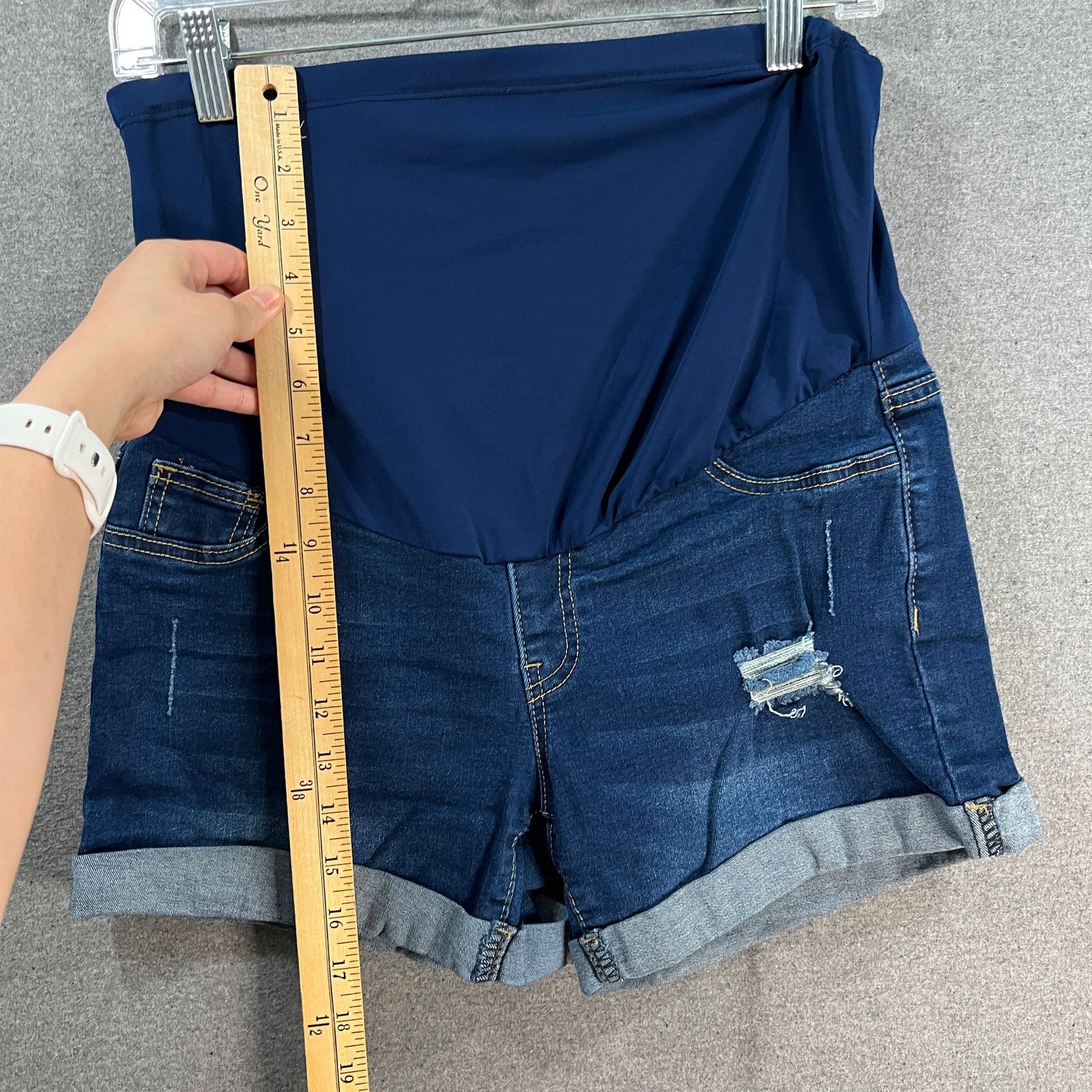 Other Shein Maternity Short Blue Jeans Women Size Medium (6US) Size 28" / US 6 / IT 42 - 4 Thumbnail