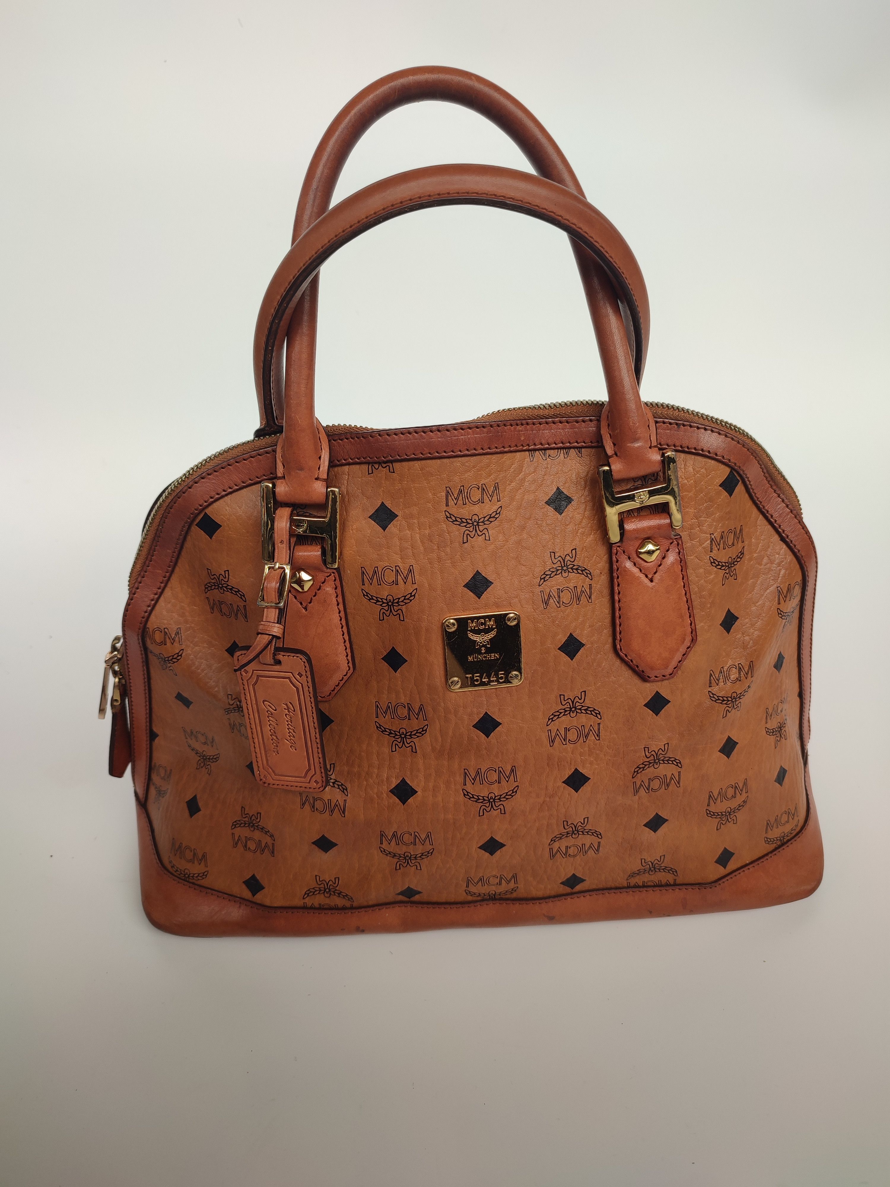 MCM AUTHENTIC MCM COGNAC HERITAGE ALMA HANDBAG Size ONE SIZE - 1 Thumbnail