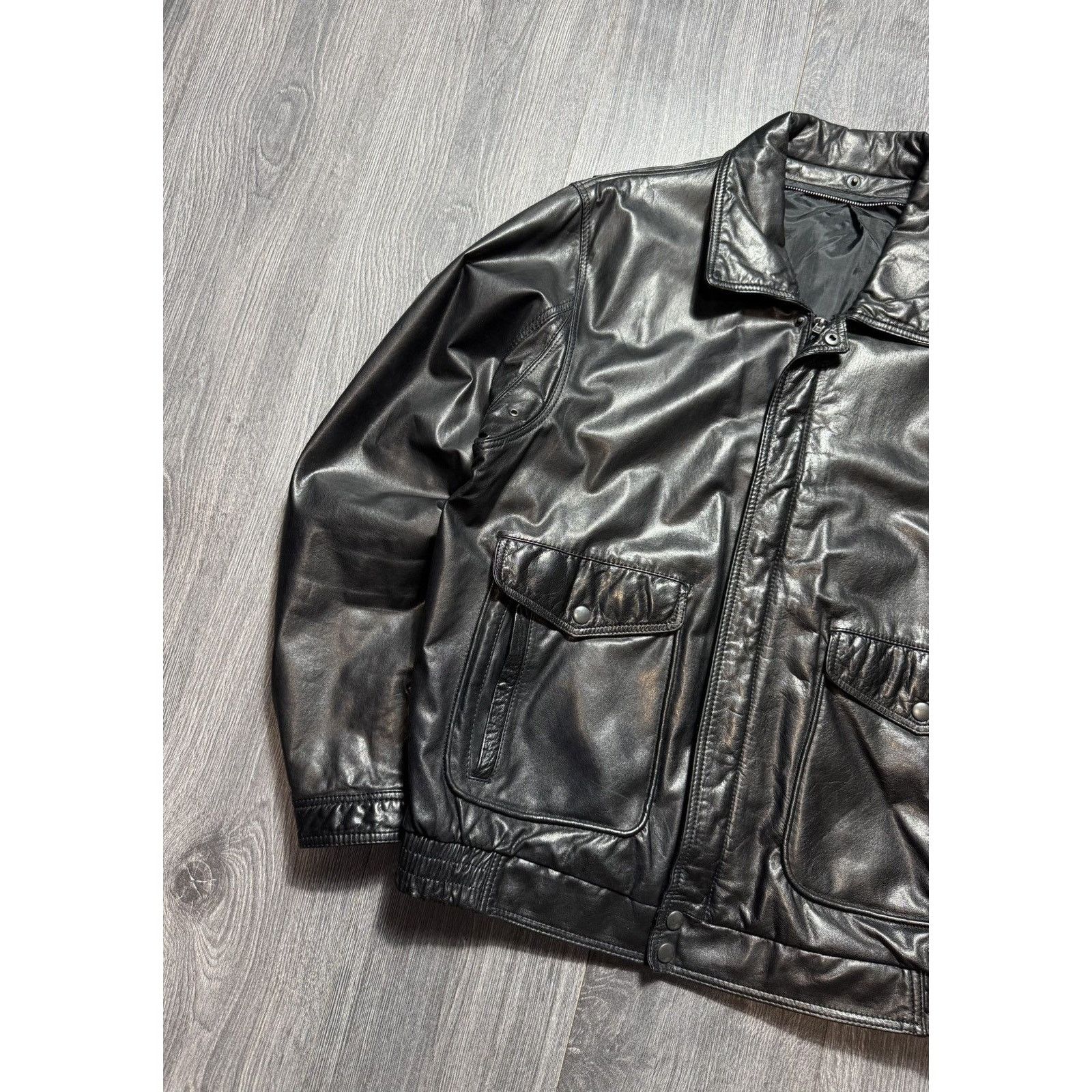 Vintage 90s Vintage Leather Aviator Pilot Leather Jacket Size US L / EU 52-54 / 3 - 3 Thumbnail