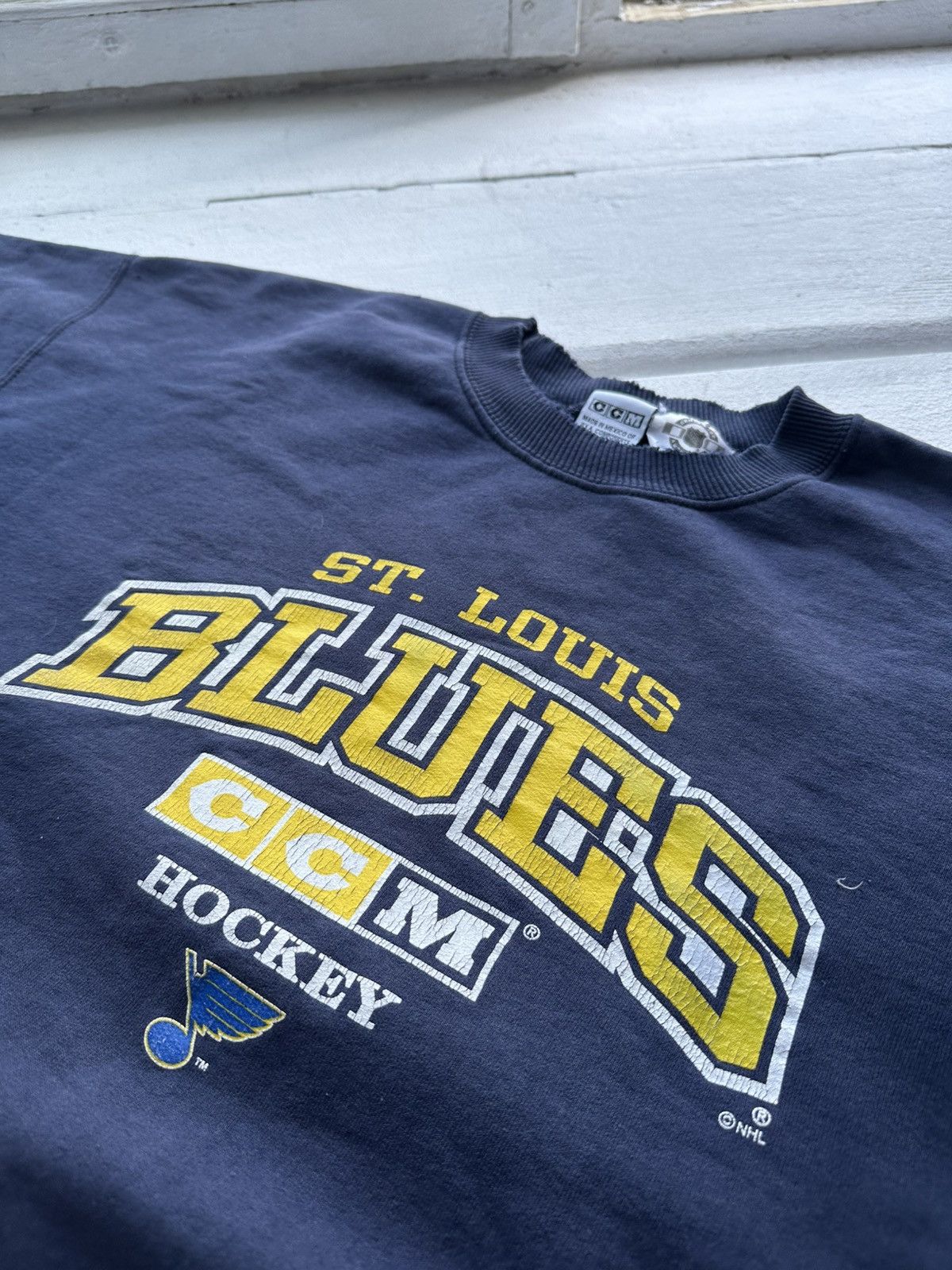 NHL 🚨VNTG 90s BLUES ST. LOUIS Hockey SWEATSHIRT long sleeve Size US L / EU 52-54 / 3 - 5 Thumbnail