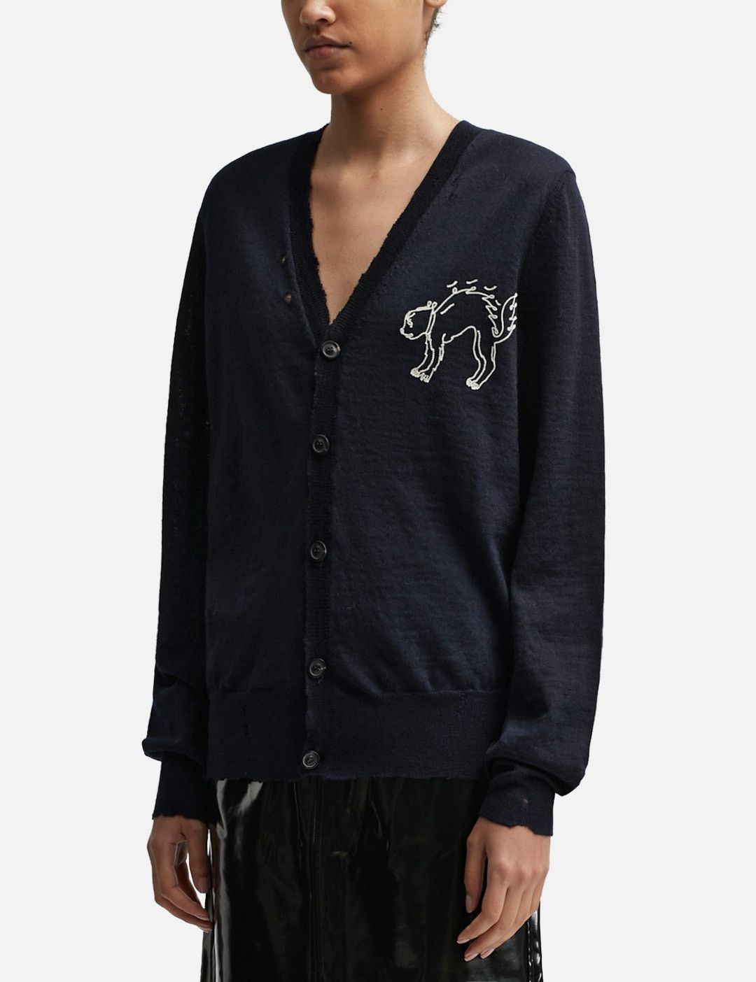 Maison Margiela o1y0625 Cardigan in Midnight Blue Size M / US 6-8 / IT 42-44 - 2 Thumbnail