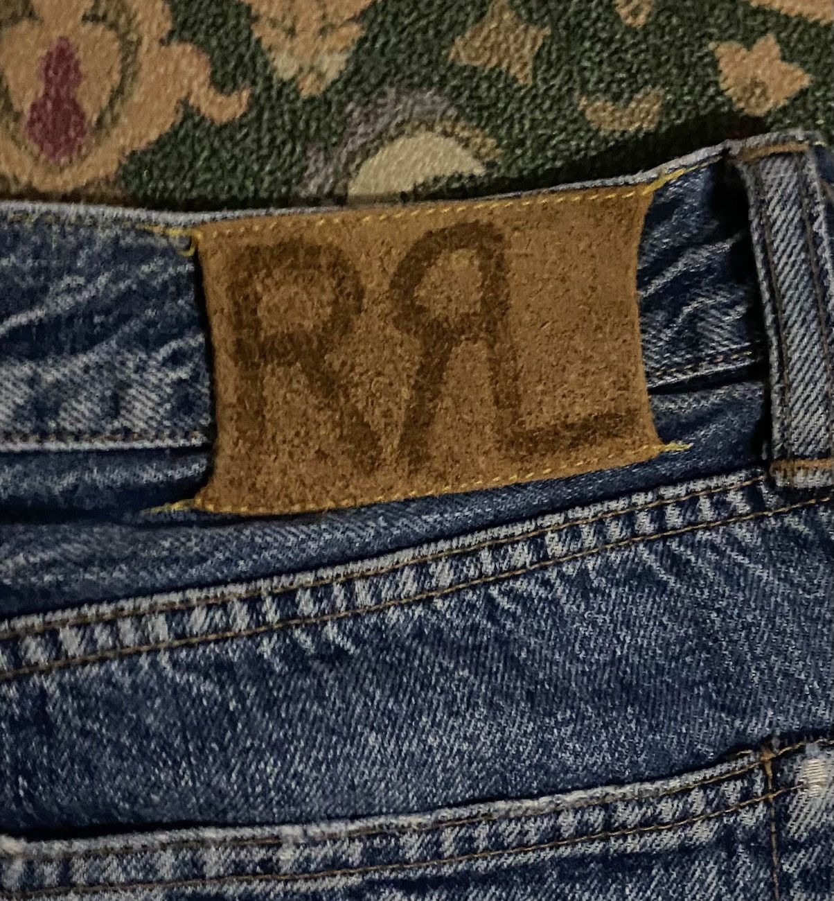 RRL Ralph Lauren 🔥RARE🔥🔥Vintage Double RL Distressed Denim Pants Size US 34 / EU 50 - 13 Thumbnail