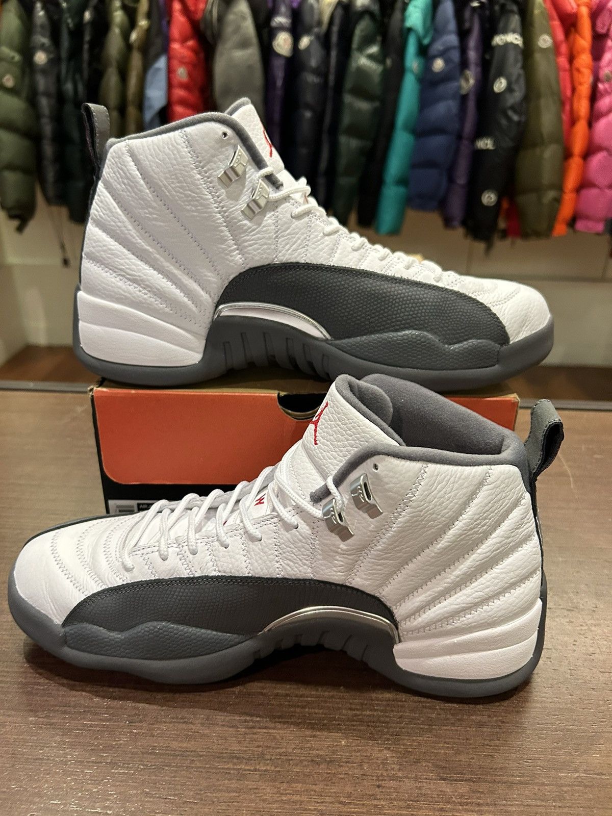 Jordan Brand Jordan 12 Retro ‘White Dark Grey’ Size US 12 / EU 45 - 3 Thumbnail
