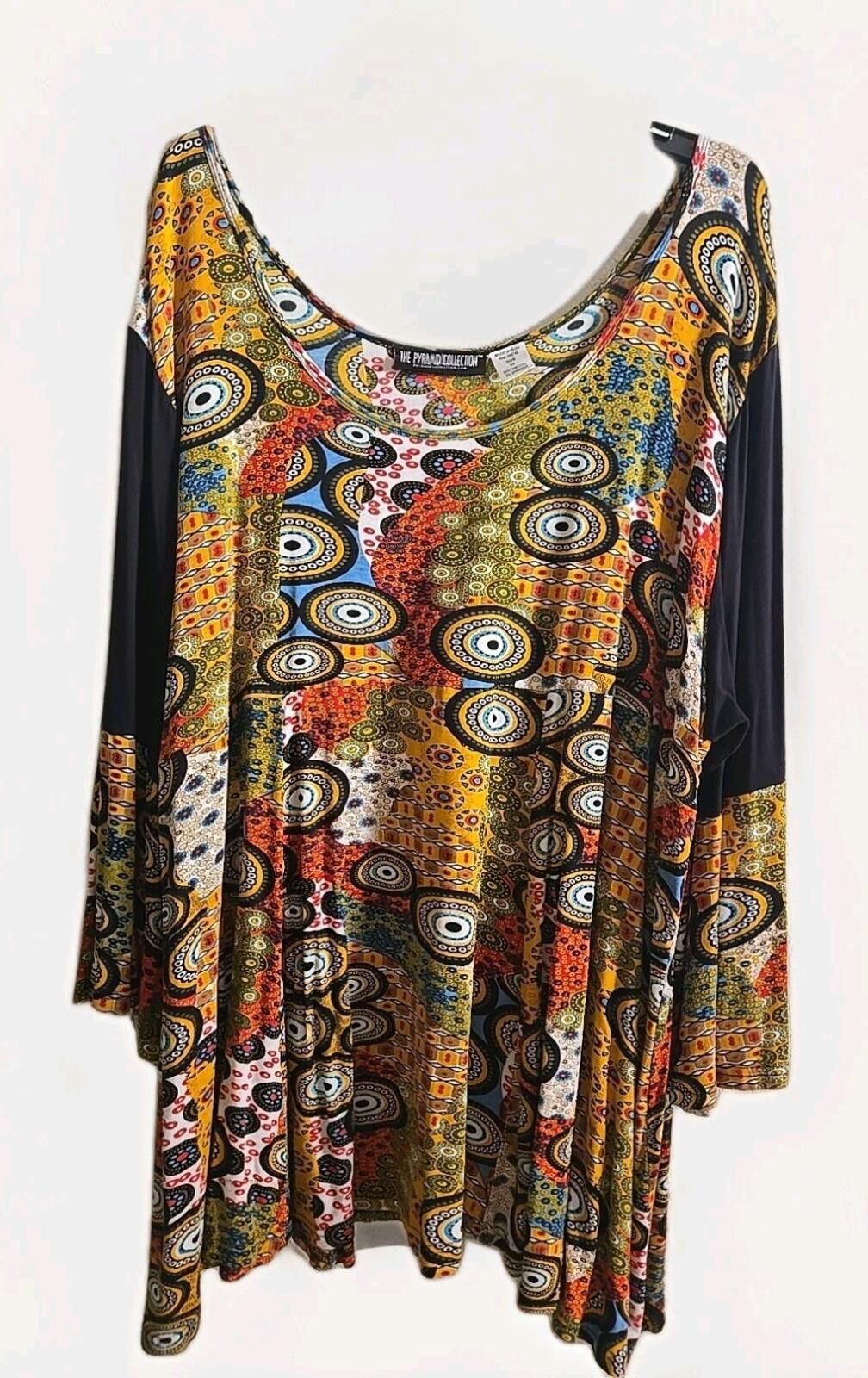 Other Pyramid Collection 3X Boho Hippie Tunic Top Multicolor NEW Size 3XL / US 20-22 - 3 Thumbnail