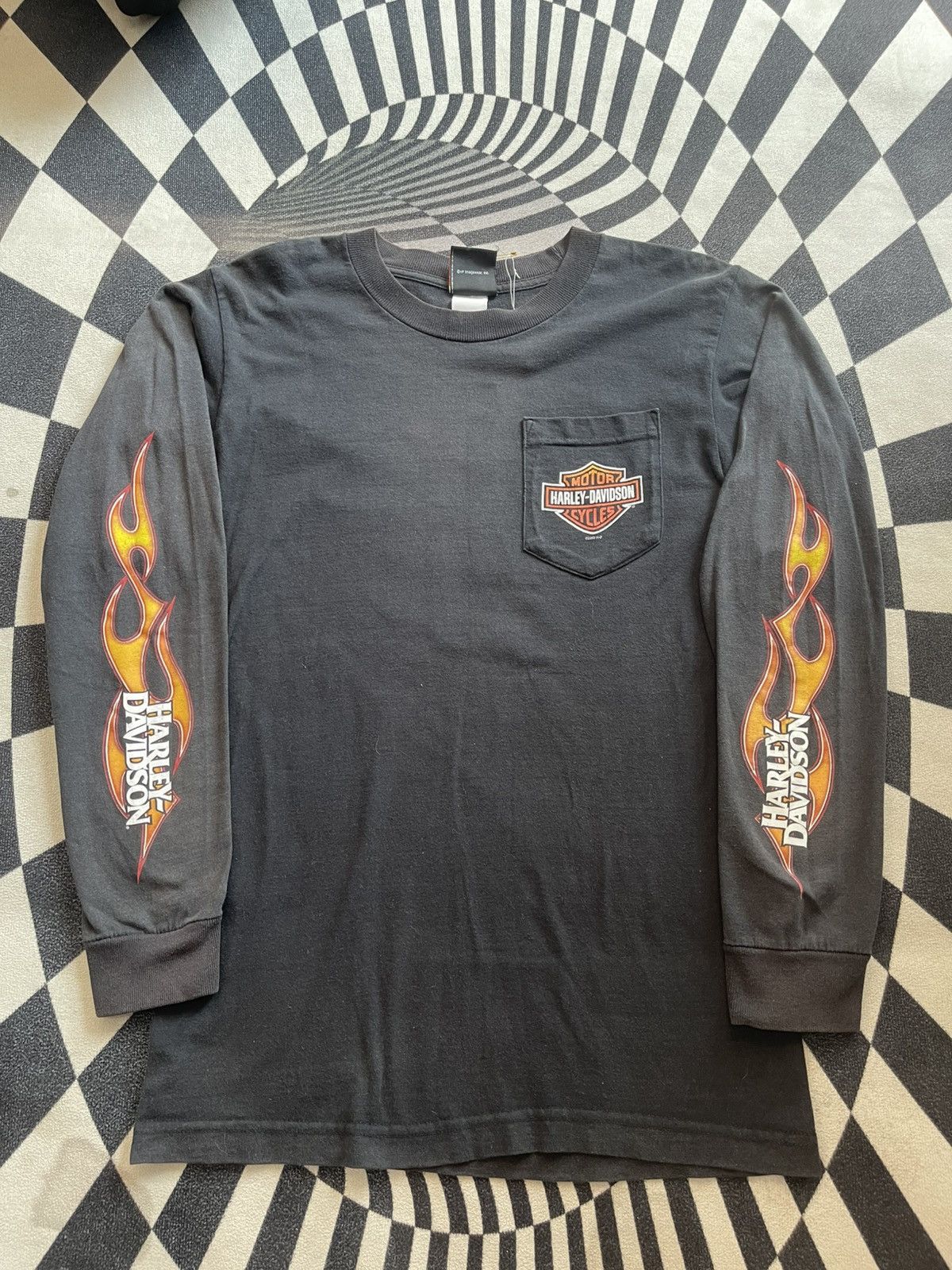 Harley Davidson Vintage 2009 Harley Davidson Long Sleeve Pocket Tee - S Size US S / EU 44-46 / 1 - 1 Thumbnail