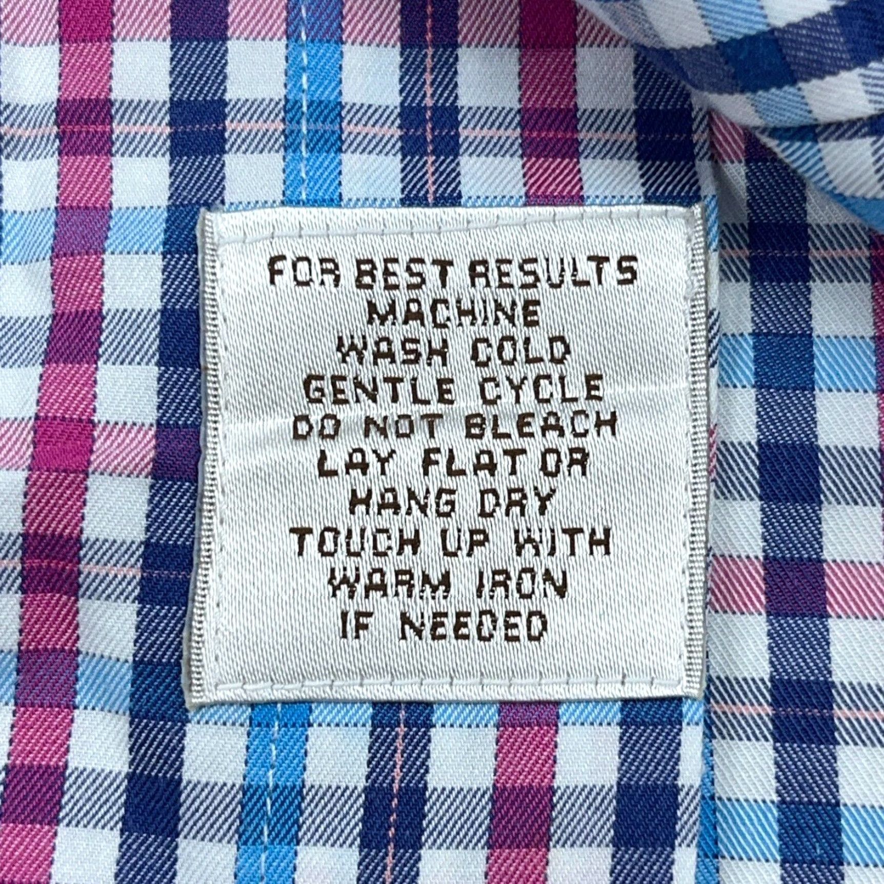 Peter Millar Peter Millar Shirt Men Medium Pink BlueButton Up Tattersall Plaid Dress Poplin Size 40R - 6 Thumbnail