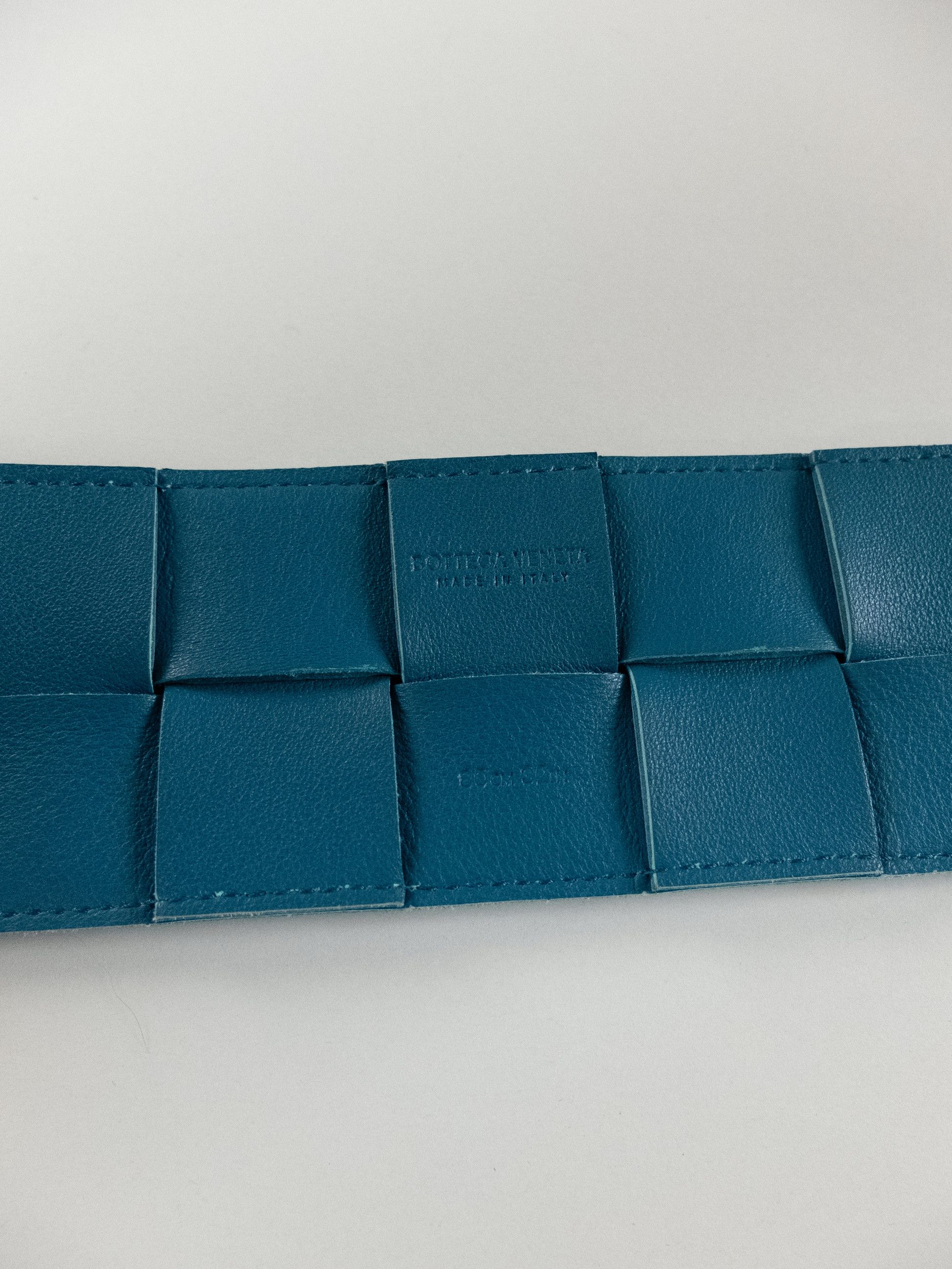 Bottega Veneta BOTTEGA VENETA blue intrecciato woven triangle belt 80 Size ONE SIZE - 8 Thumbnail