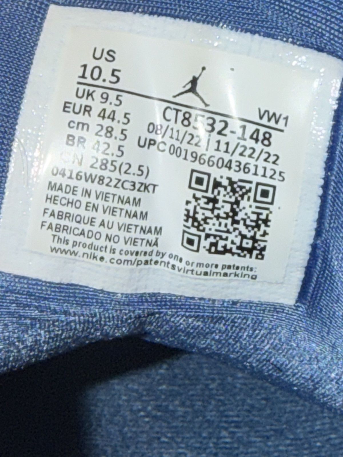 Jordan Brand Nike Air Jordan 3 Retro Wizards CT8532-148 White True Blue Size US 10.5 / EU 43-44 - 7 Thumbnail