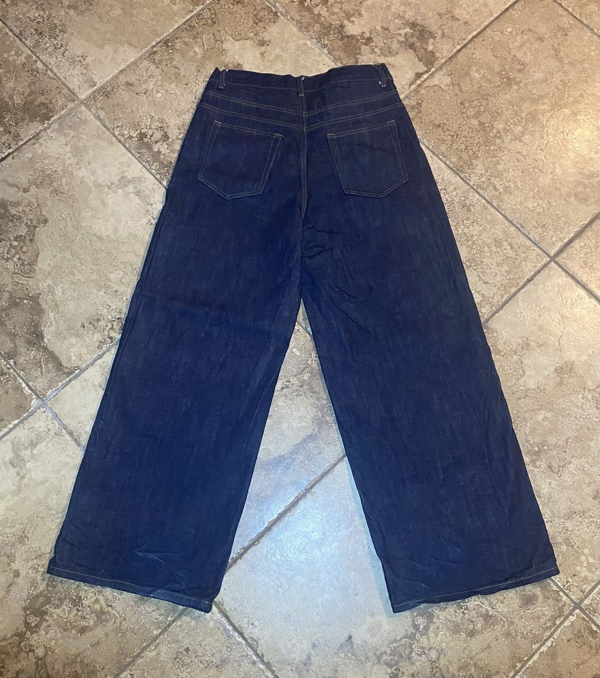 No Faith Studios NFS Dark Blue Ultra Baggy Raw Denim Size US 32 / EU 48 - 2 Thumbnail