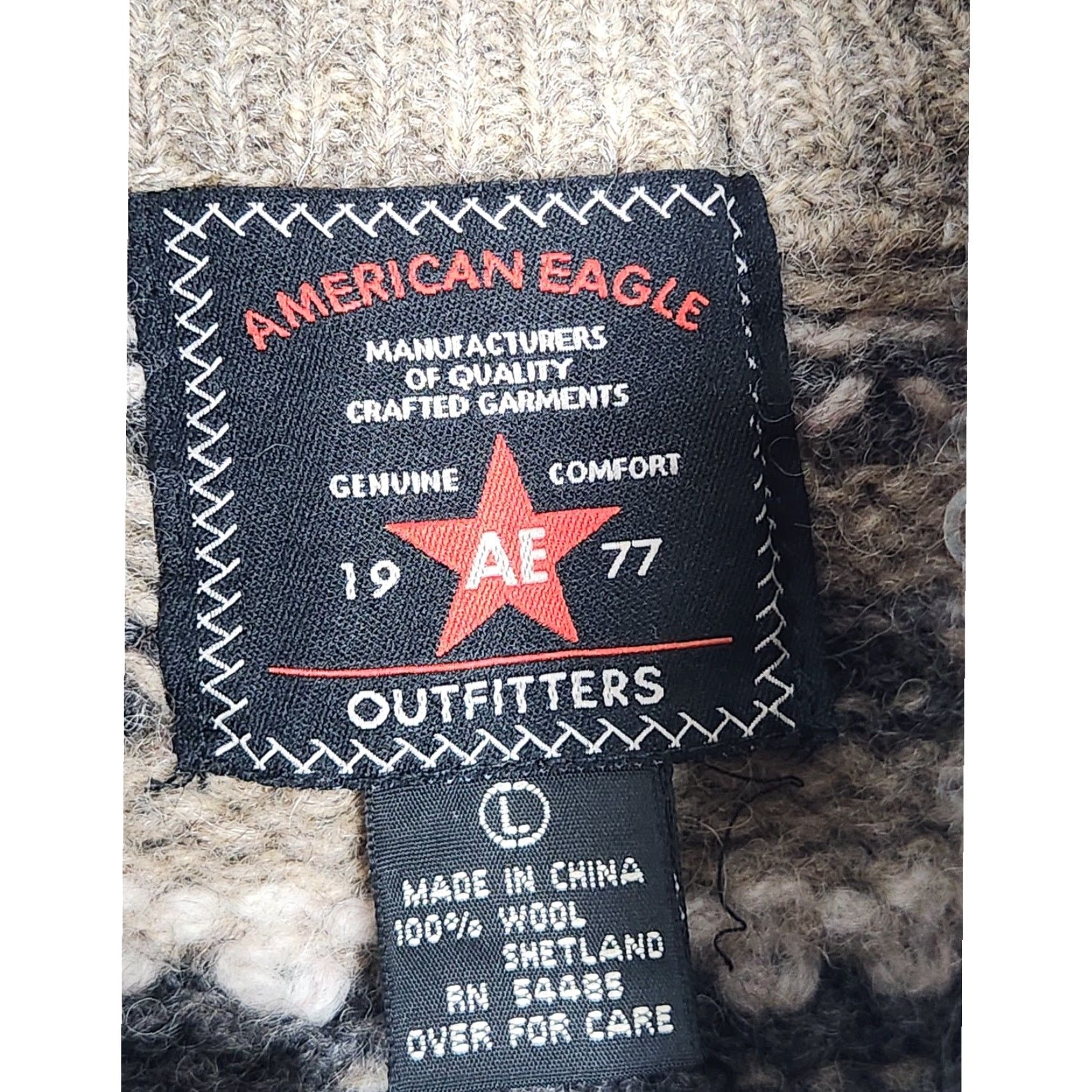 Vintage VINTAGE American Eagle Wool Zip Sweater Cottage Grandma Large Knit Nature Art Shirt Womens Size L / US 10 / IT 46 - 4 Thumbnail