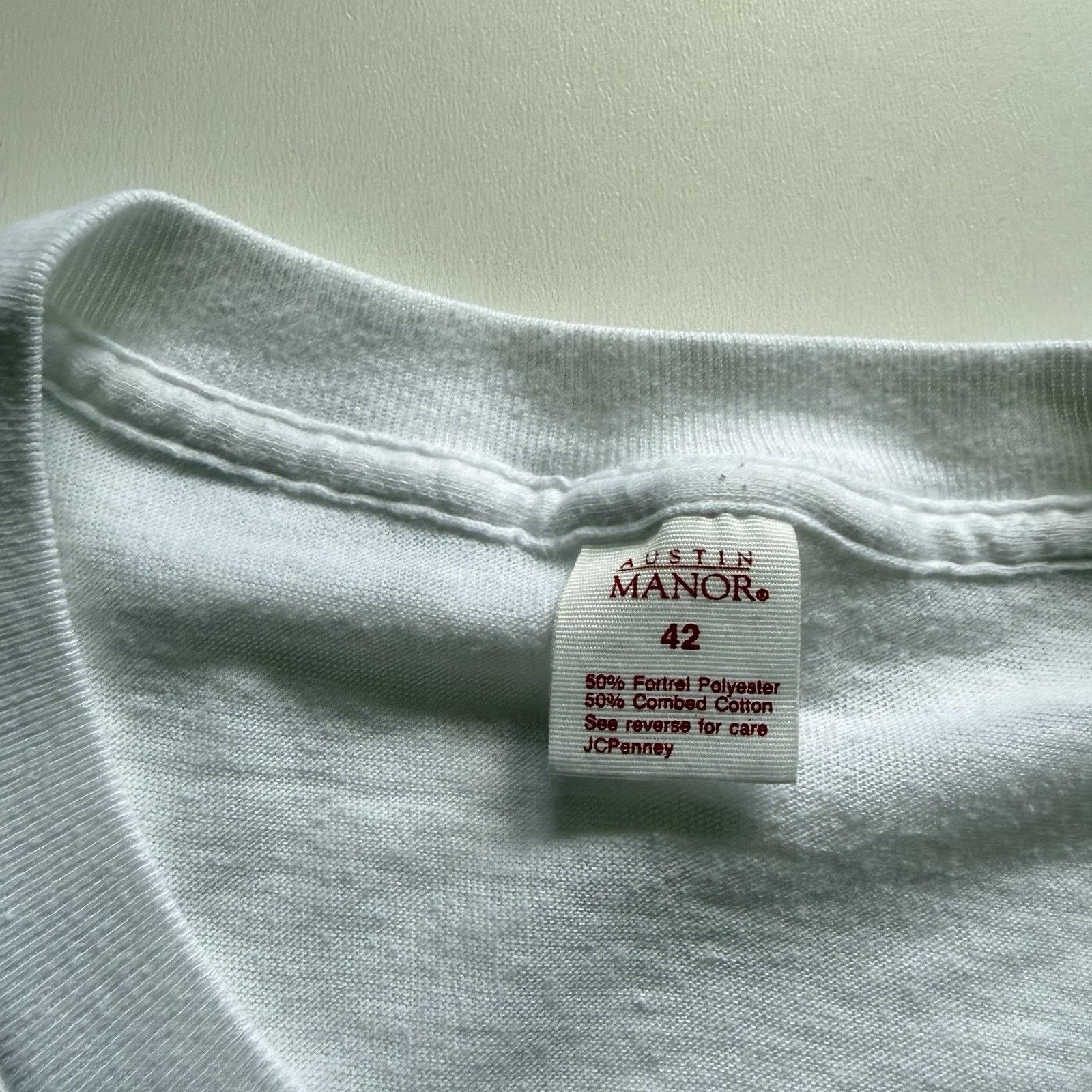 Vintage Vintage White Blank Shirt Large 90s Single Stitch 50/50 Rare Size US L / EU 52-54 / 3 - 4 Thumbnail