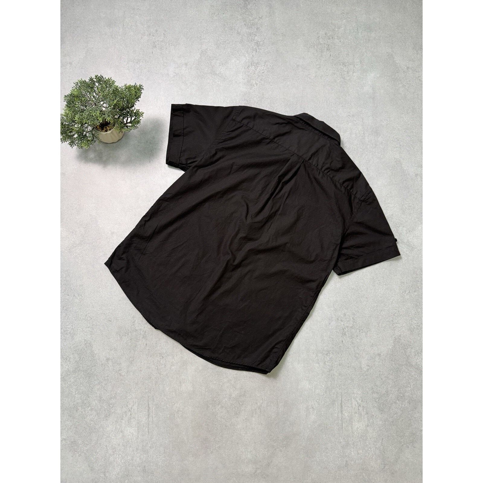 Armani × Armani Collezioni Vintage Armani Jeans Button up Short Sleeve Shirt Black Size US XL / EU 56 / 4 - 11 Thumbnail
