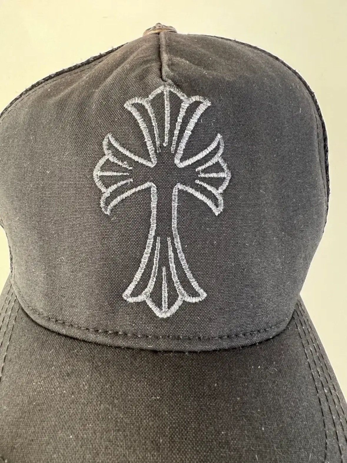 Chrome Hearts Cross Embroidered Mesh Trucker Hat Size ONE SIZE - 2 Thumbnail