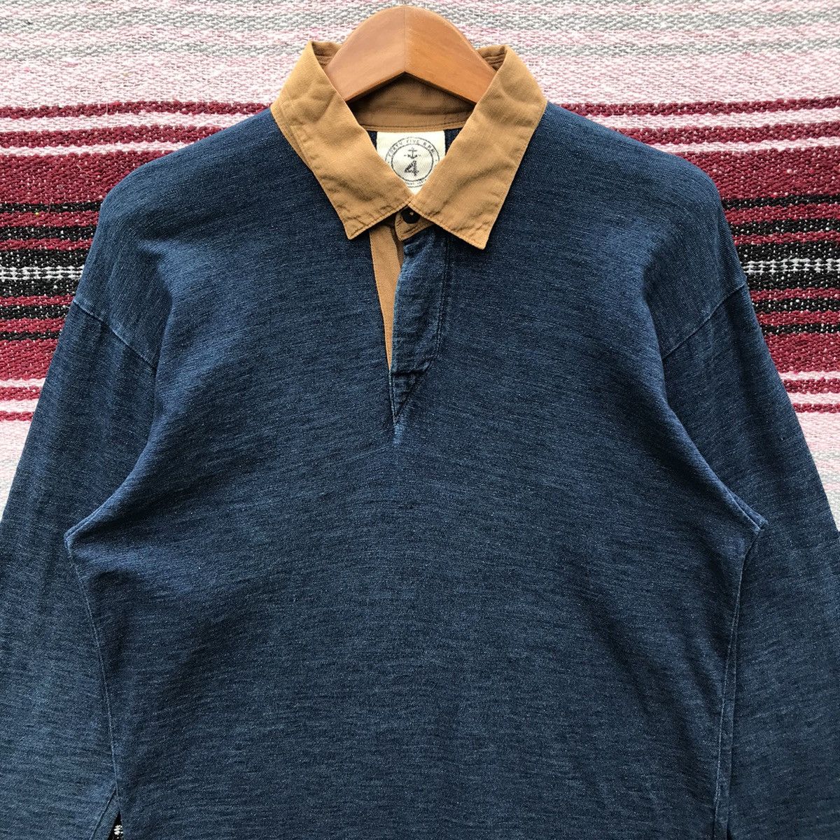 45rpm 45Rpm Marine 45 indigo blue Polo Tee Japanese Brand Size US S / EU 44-46 / 1 - 7 Thumbnail