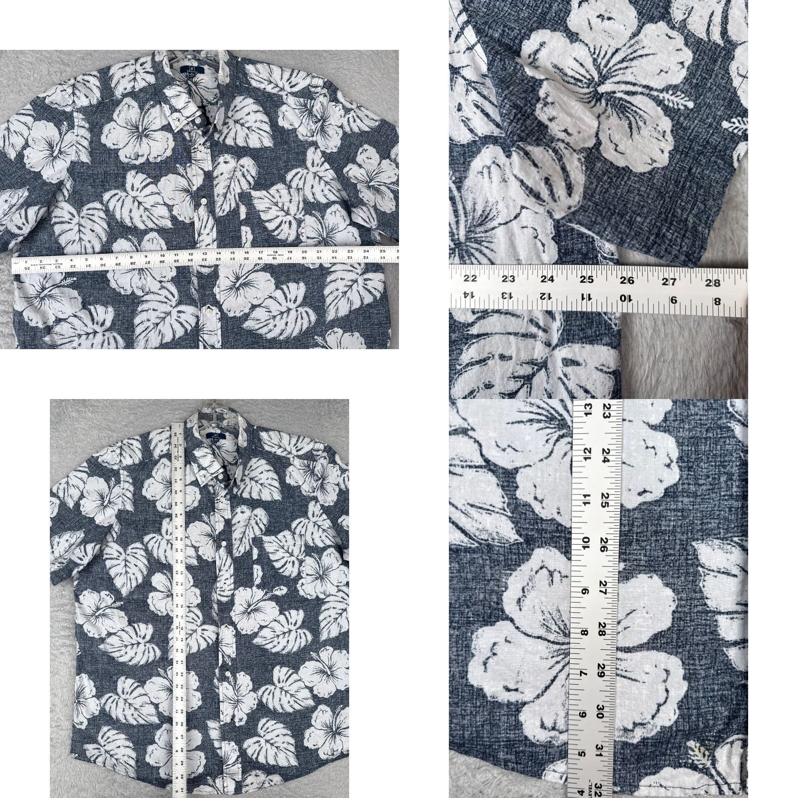 George George Shirt Mens XL Blue White Floral Cotton Blend Hawaiian Button-Up Size US XL / EU 56 / 4 - 8 Thumbnail