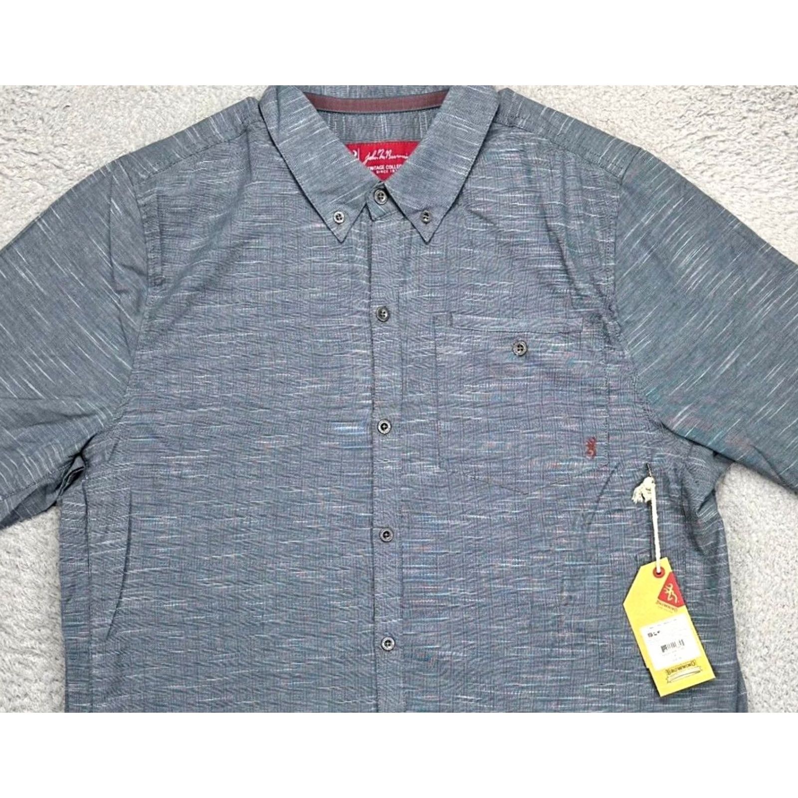 Vintage John M Browning Shirt Adult XL Gray Heather Button Up Outdoor Pocket Mens NEW Size US XL / EU 56 / 4 - 2 Thumbnail