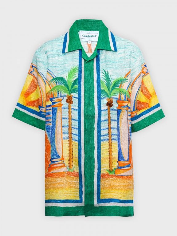 Casablanca o1mle0326 Cuban Collar Short Sleeve Shirt Day Of Victory Size US XXS / EU 40 - 1 Preview