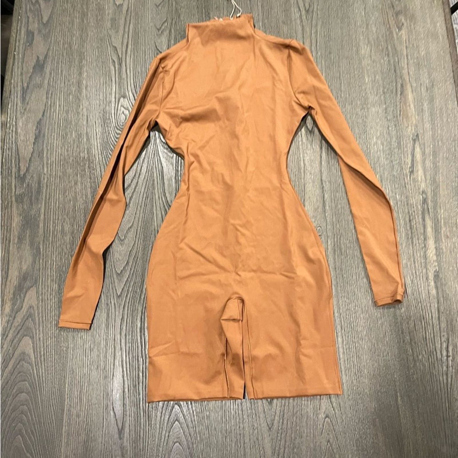 SKIMS NWT Skims Long Sleeve Mid Thigh Onesie Bodysuit Caramel XXS Size 24" / US 00 / IT 34 - 2 Thumbnail
