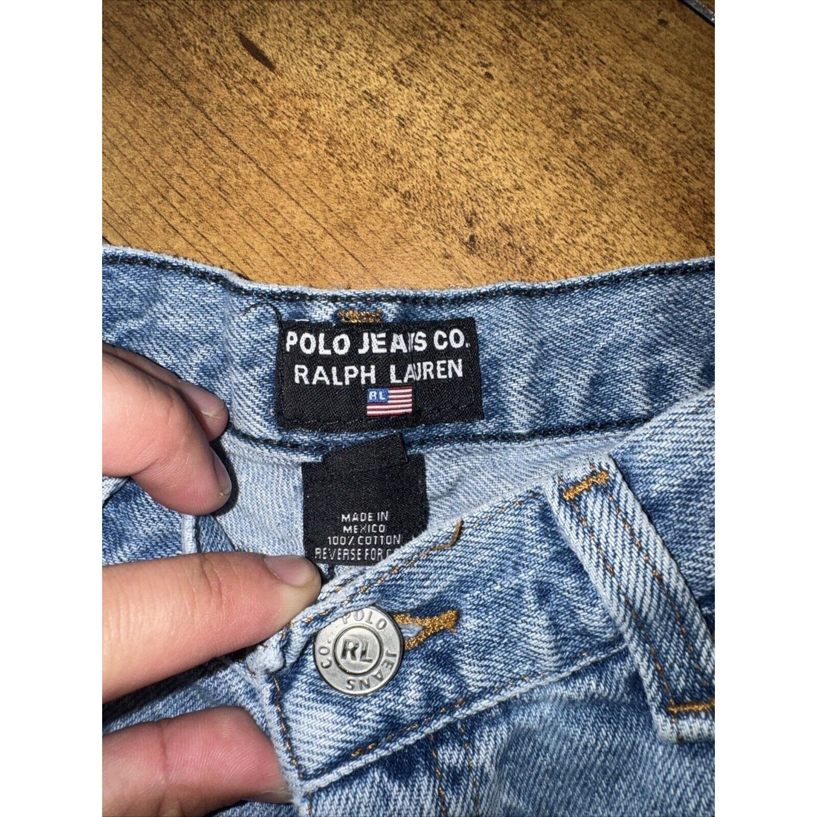 Ralph Lauren × Vintage Ralph Lauren Denim Shorts Blue Size 14 24 In Waistband Size 24" / US 00 / IT 34 - 2 Thumbnail
