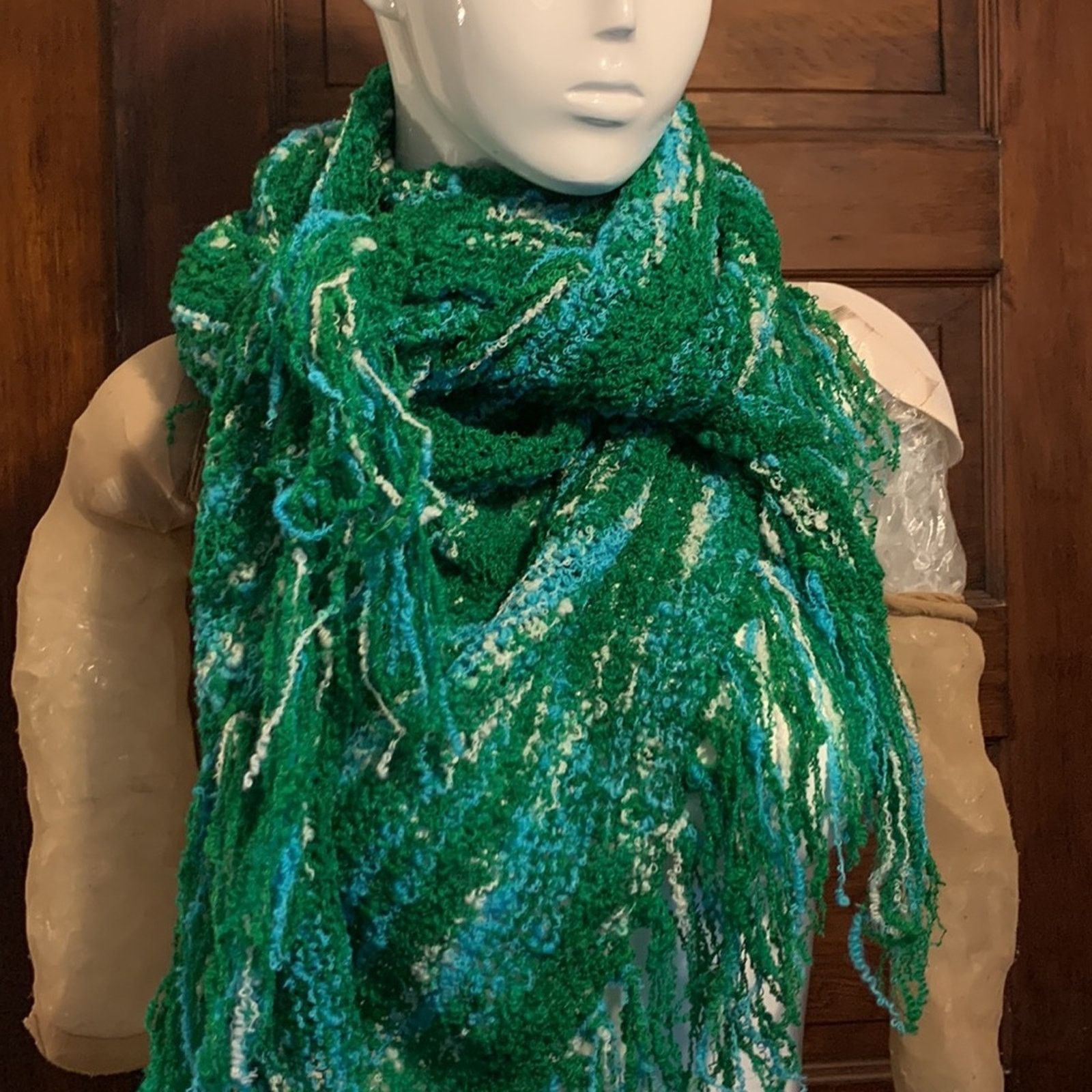Handmade Handmade knit crochet bouclé shawl scarf wrap PONCHO Size ONE SIZE - 1 Thumbnail