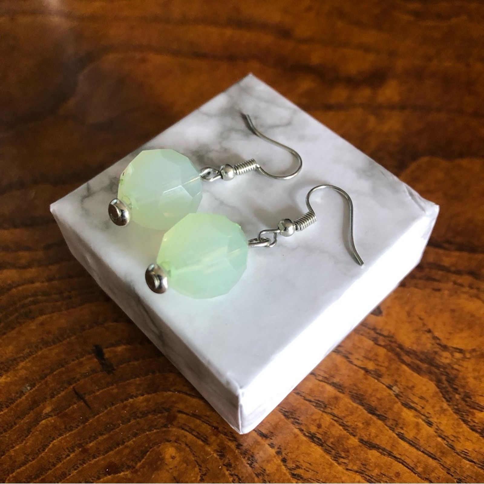 Jewelry Faceted opal tone dangle resin bead earrings Size ONE SIZE - 2 Thumbnail
