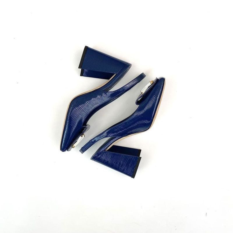 Louis Vuitton Louis Vuitton Blue Logo High Heels for Women -2505 Size US 6 / IT 36 - 3 Thumbnail